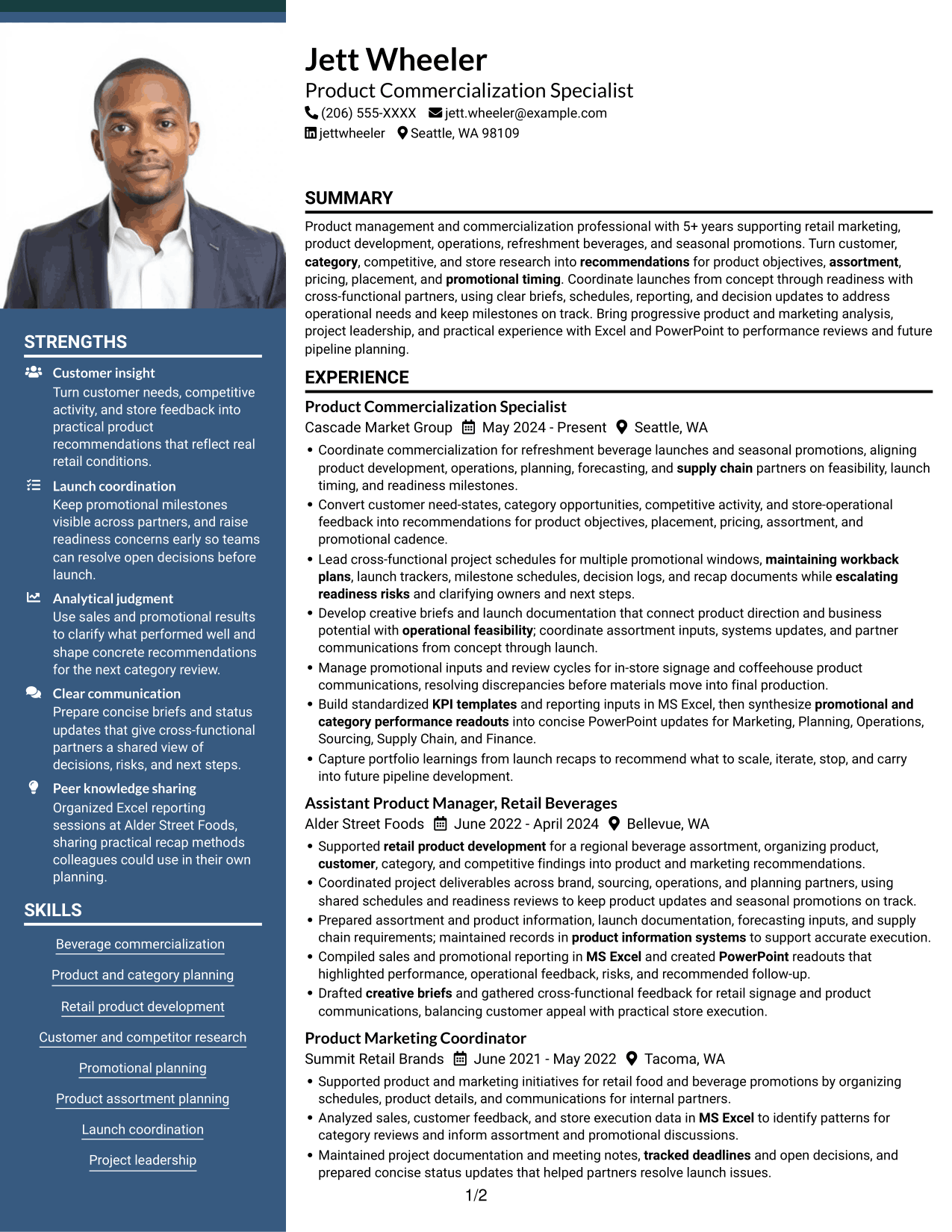 Resume example — page 1