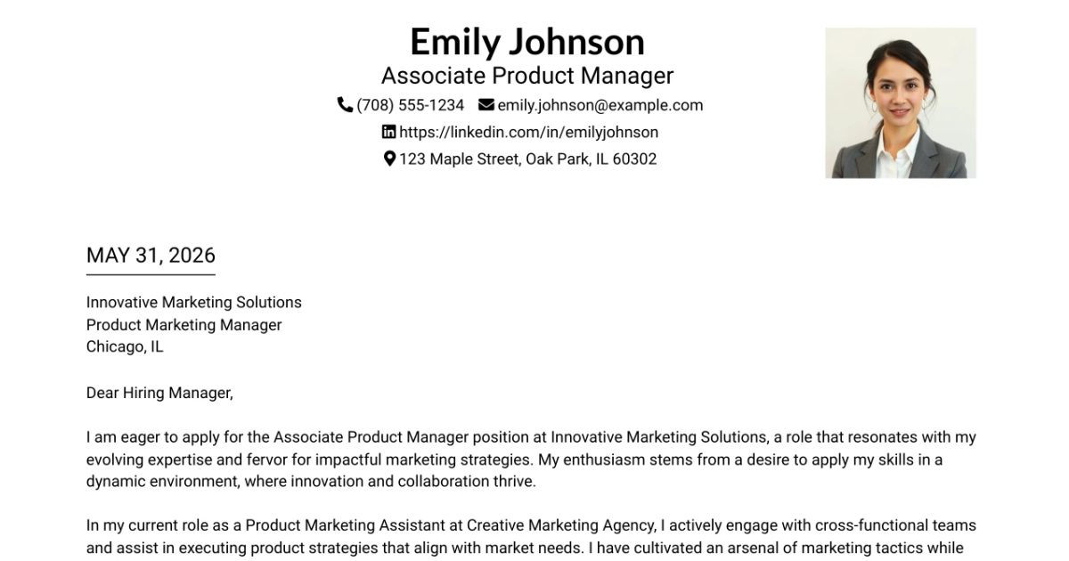 30+ Associate Product Manager Cover Letter Templates with Example 2026