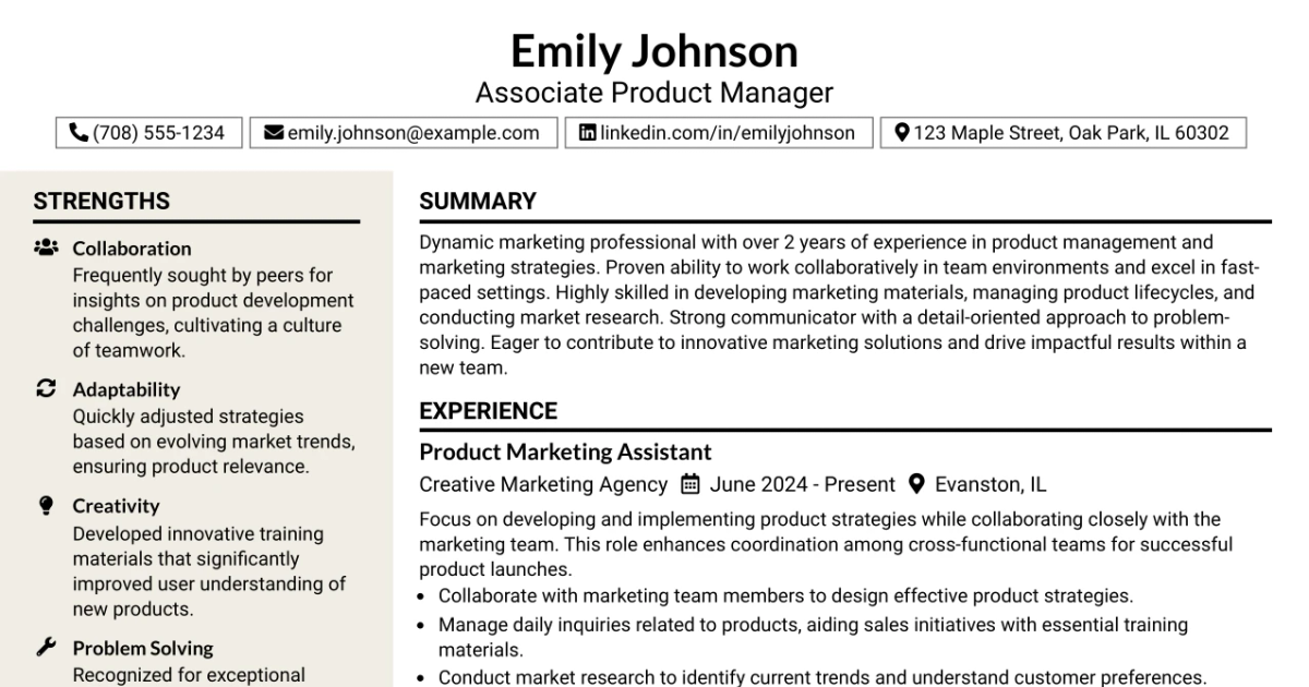 33 Associate Product Manager Resume Templates with Example 2026 (ATS-Optimized)