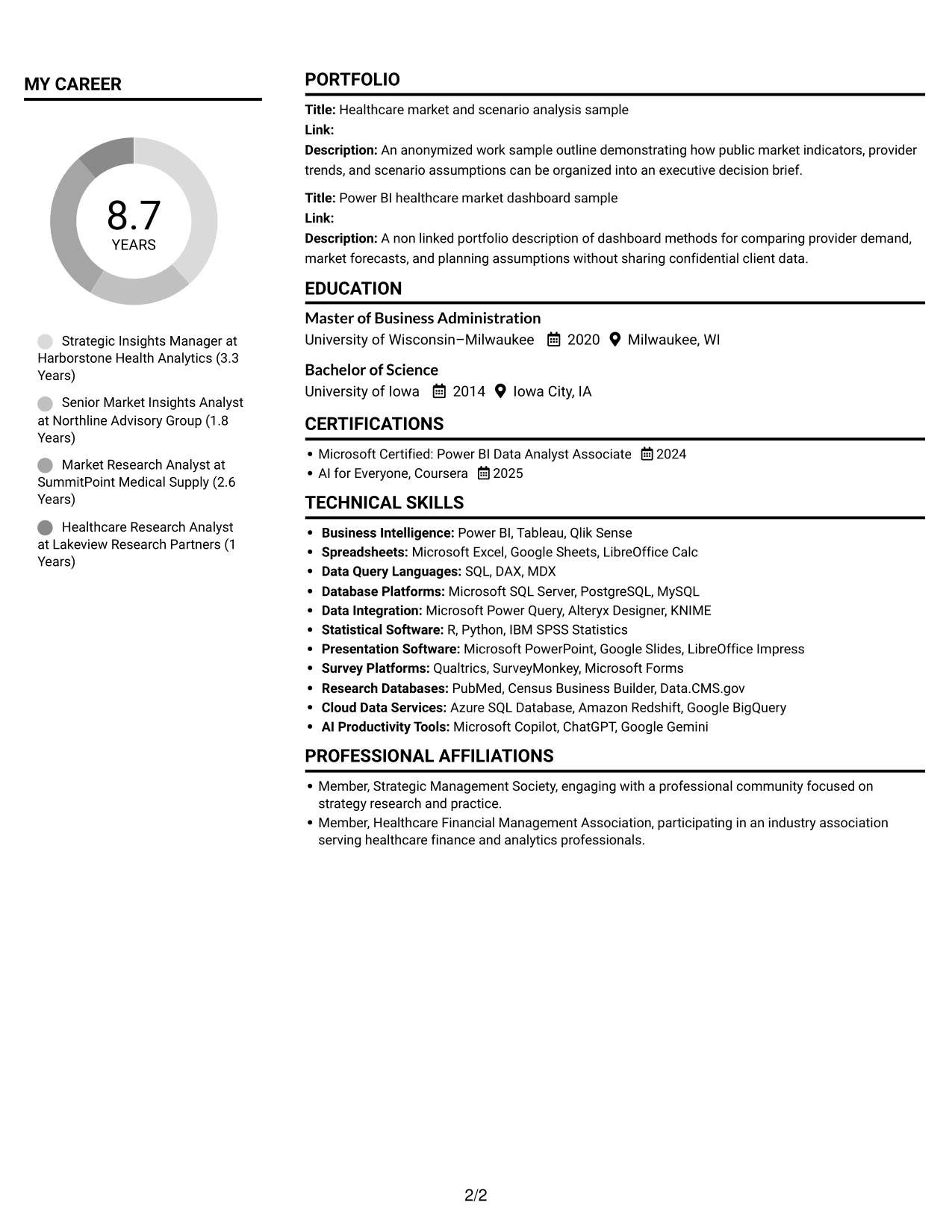 Resume example — page 2