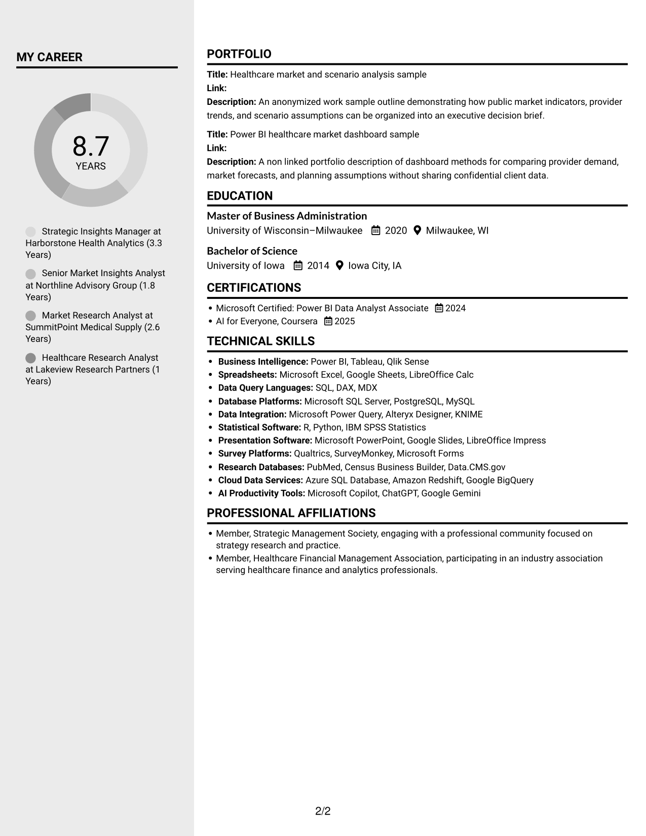 Resume example — page 2