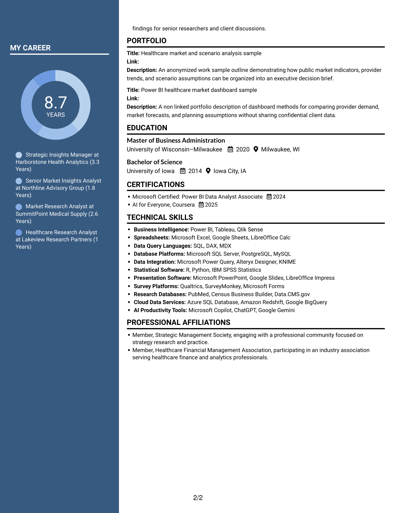 Resume example — page 2