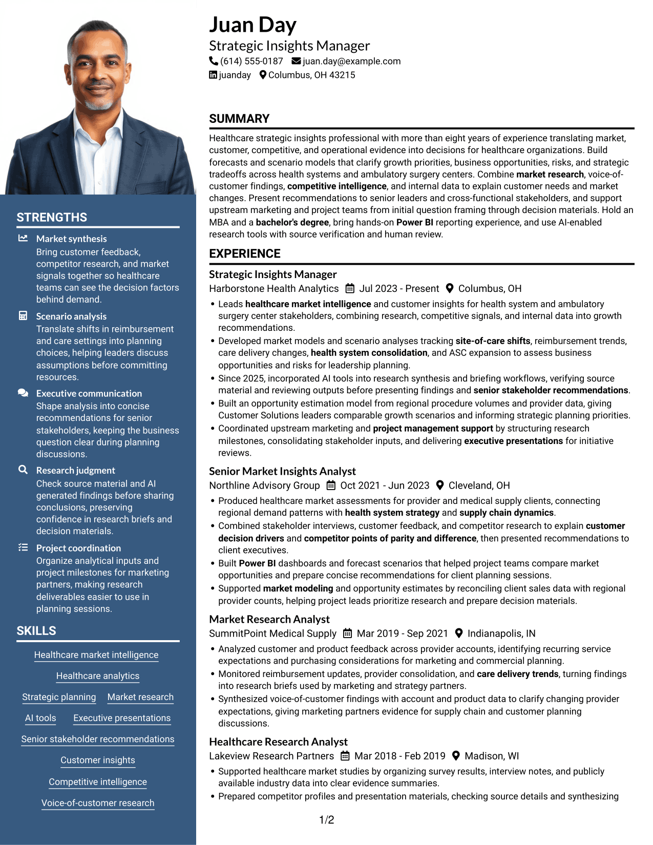 Resume example — page 1