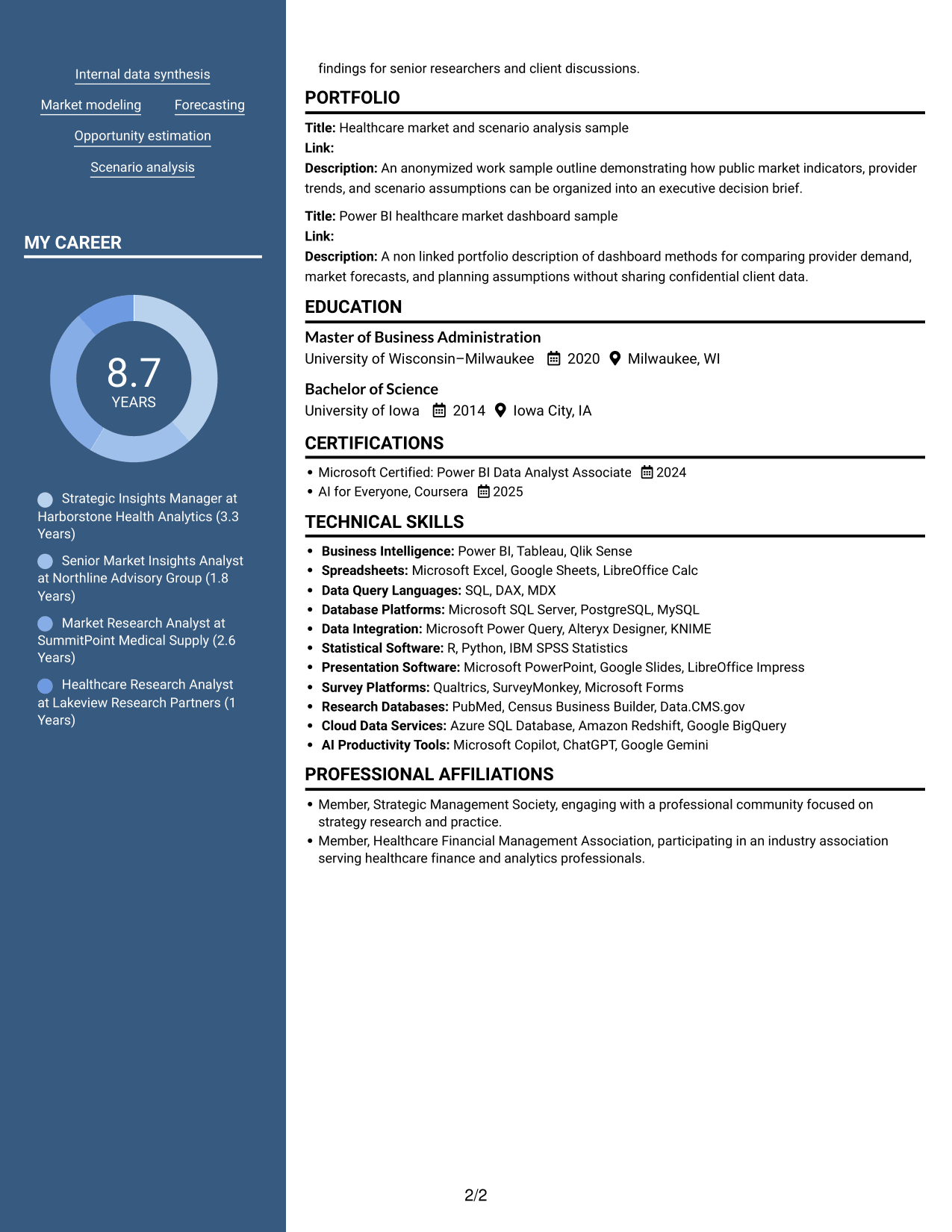 Resume example — page 2