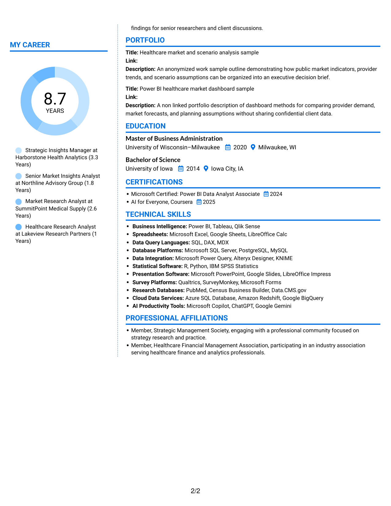 Resume example — page 2