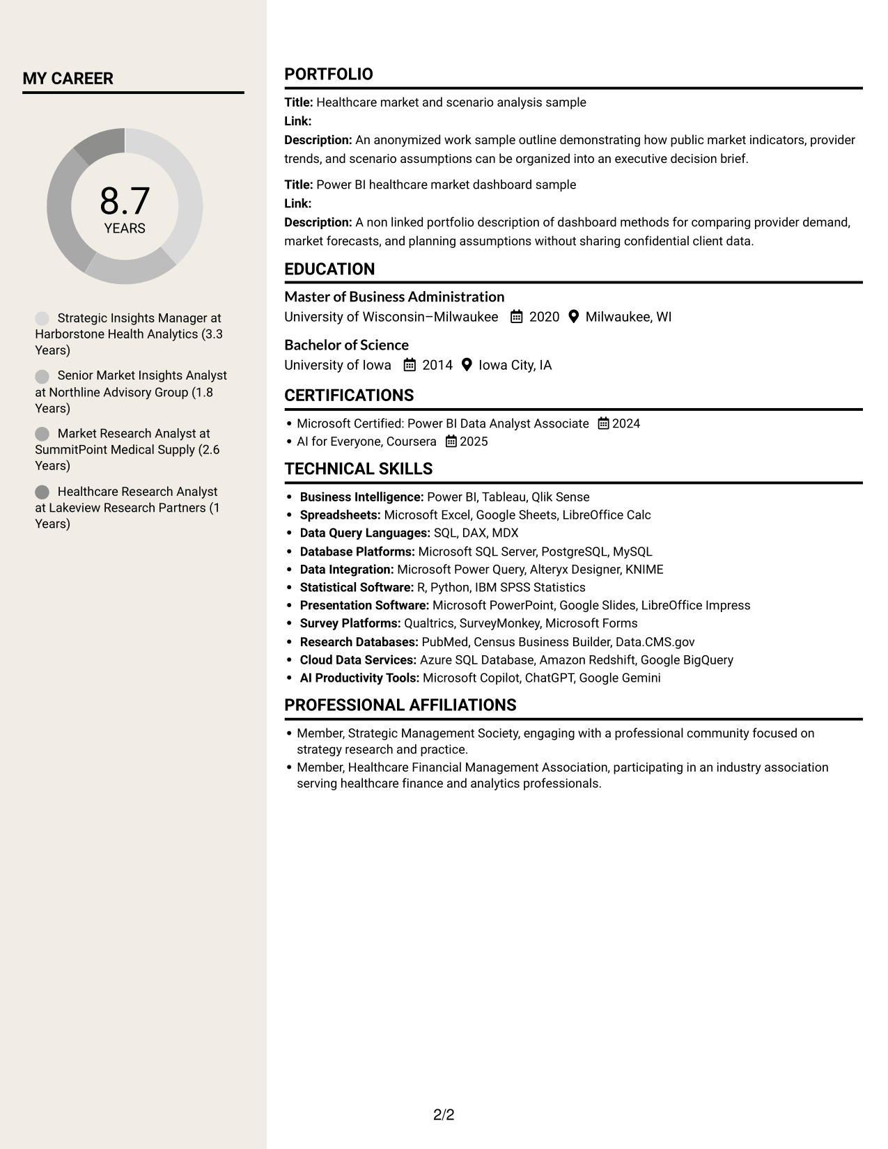 Resume example — page 2