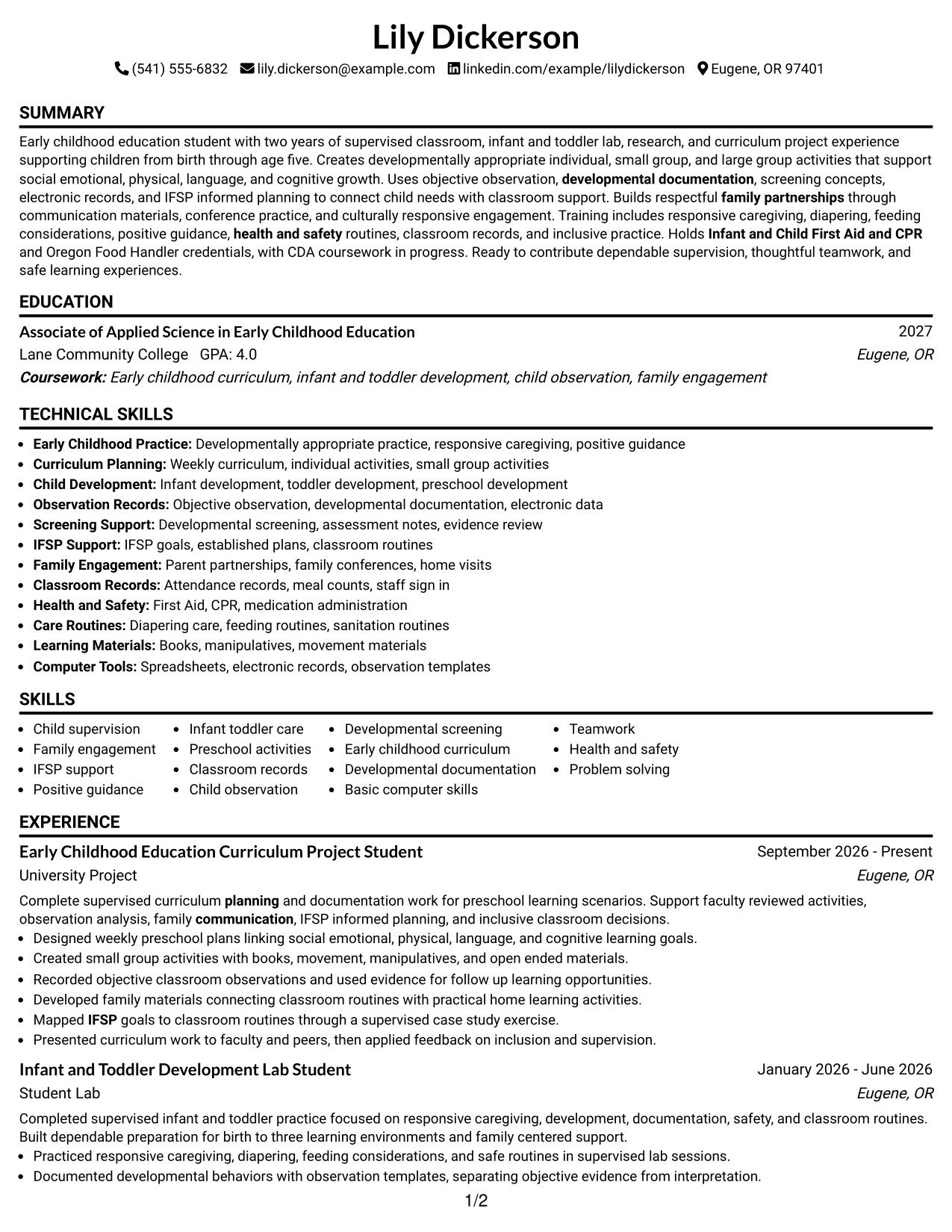7 Associate Teacher - Head Start & Early Head Start Resume Templates ...
