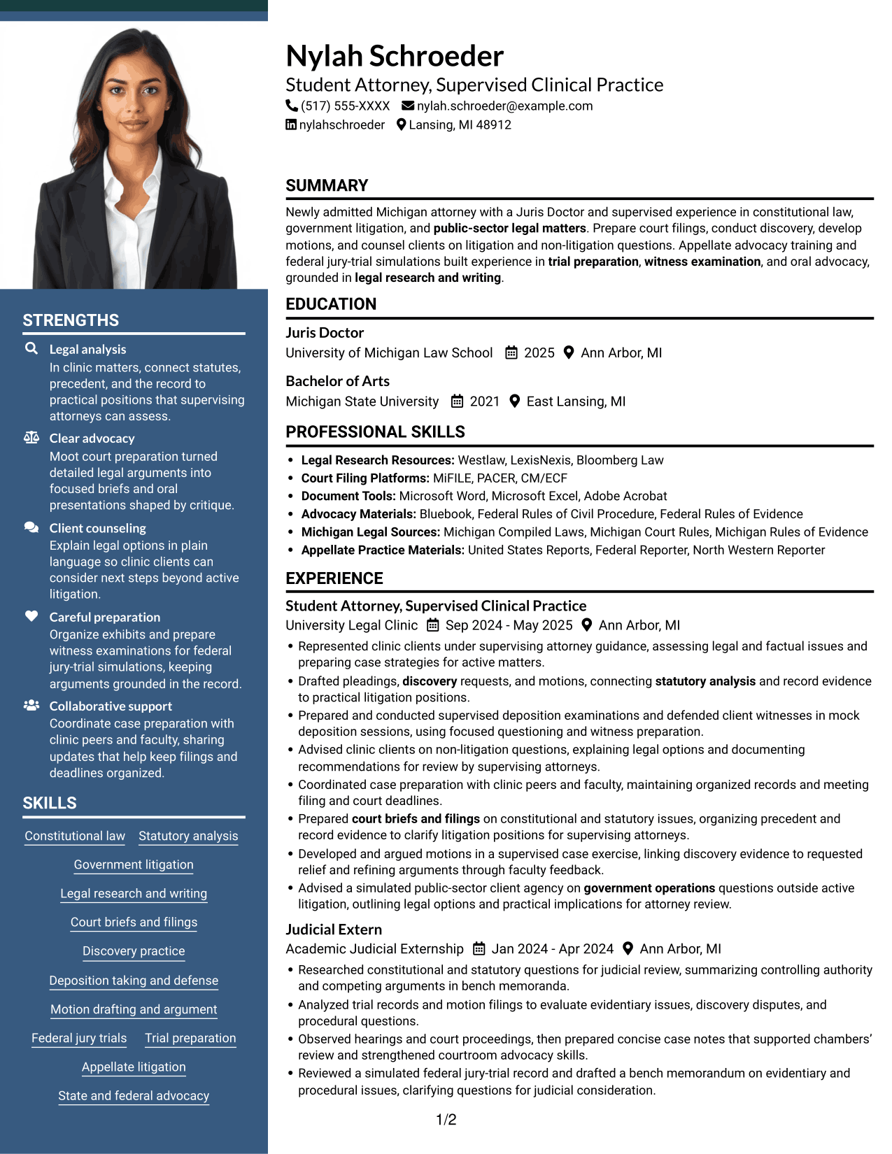 Resume example — page 1