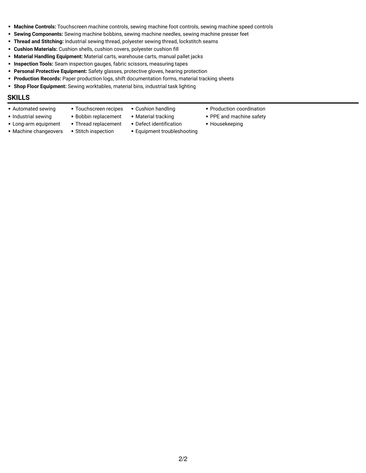 Resume example — page 2