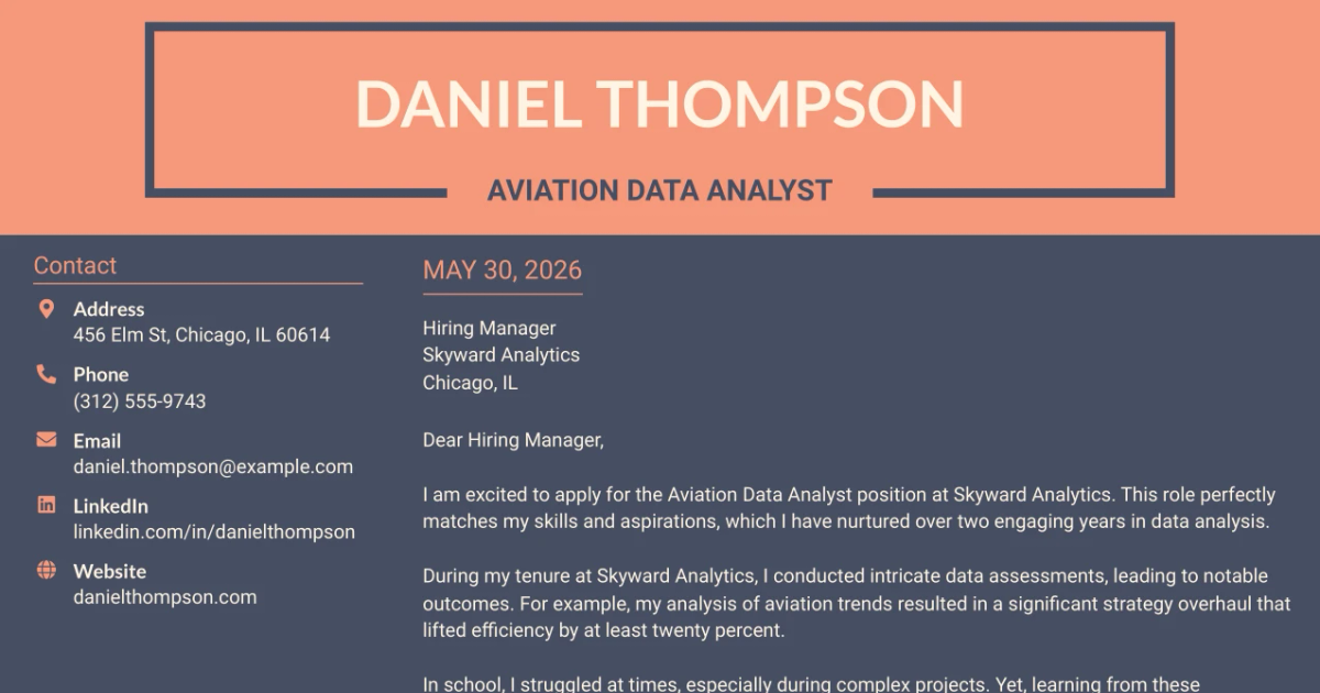 30+ Aviation Data Analyst Cover Letter Templates with Example 2026