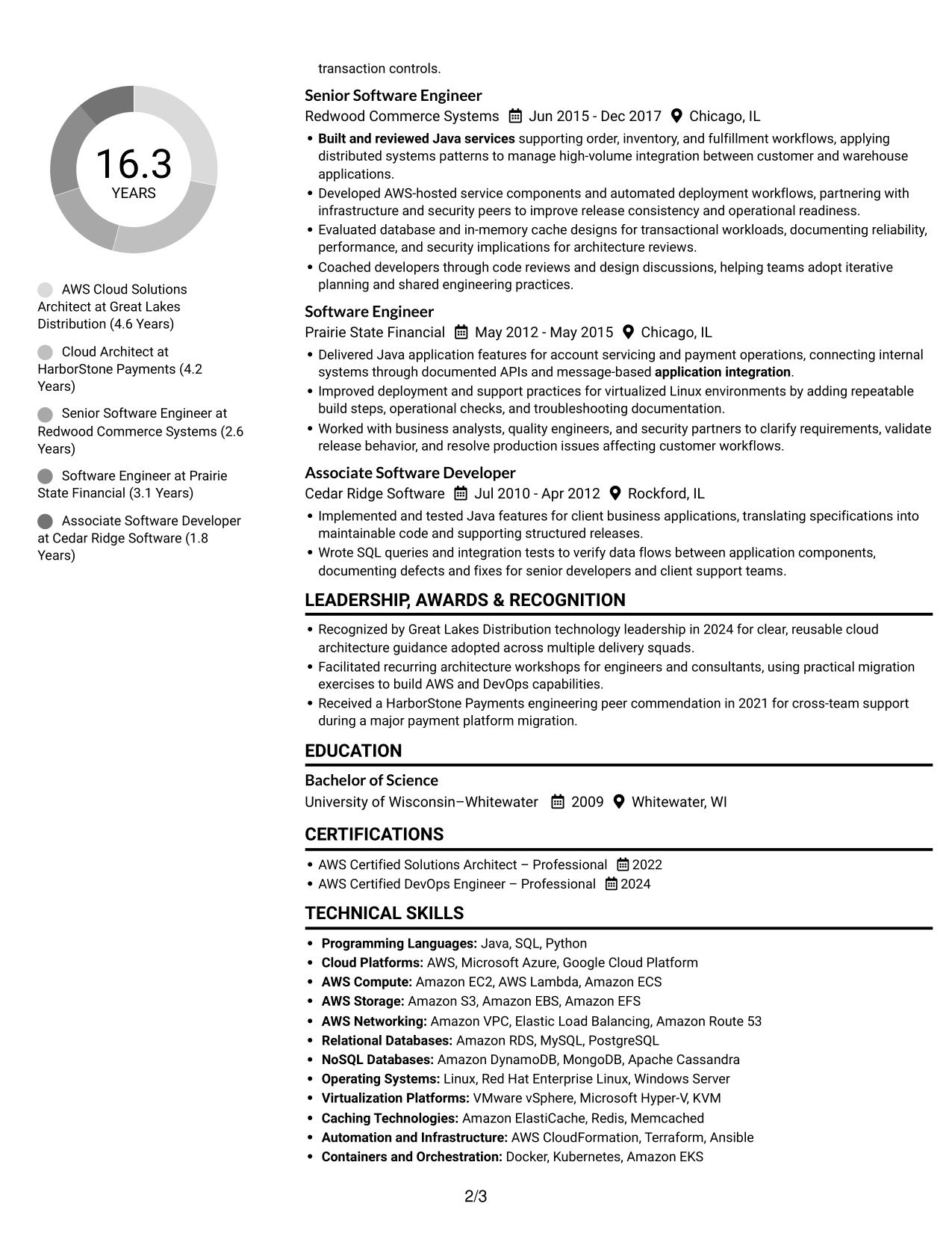 Resume example — page 2
