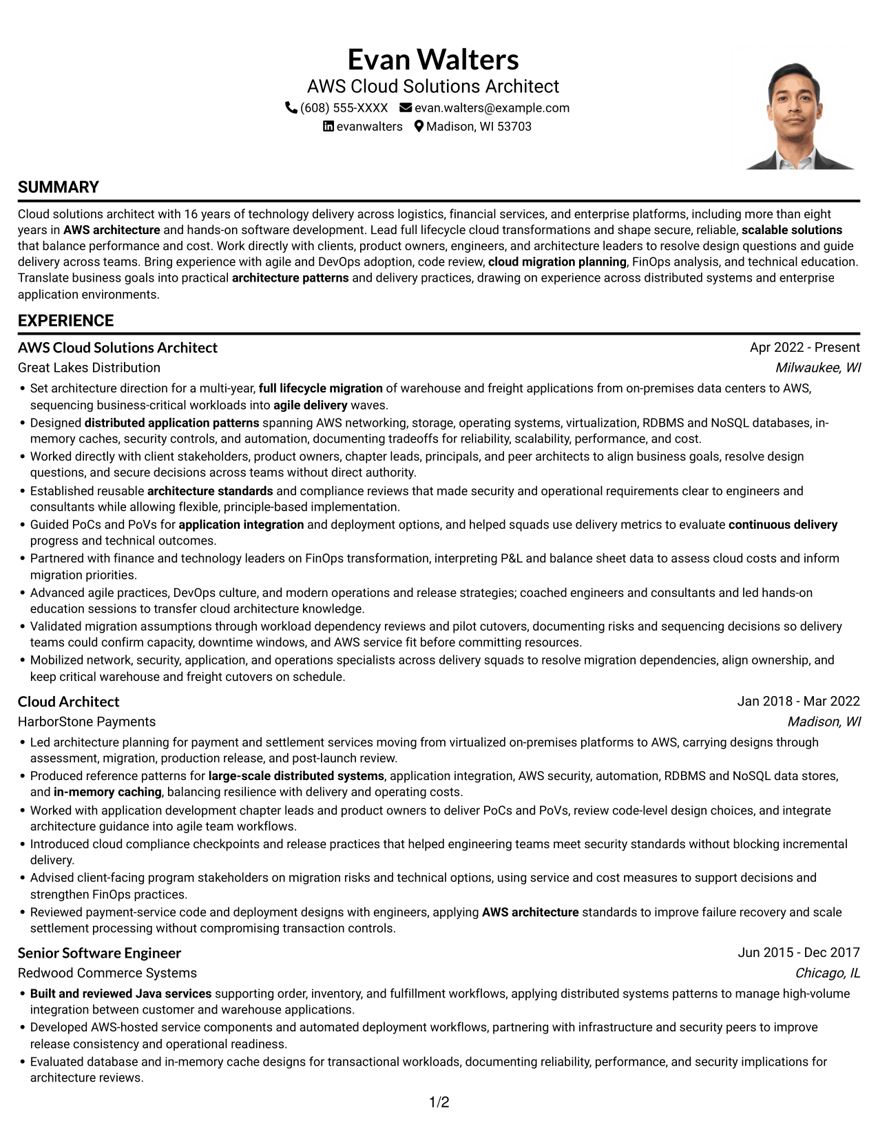 Resume example — page 1