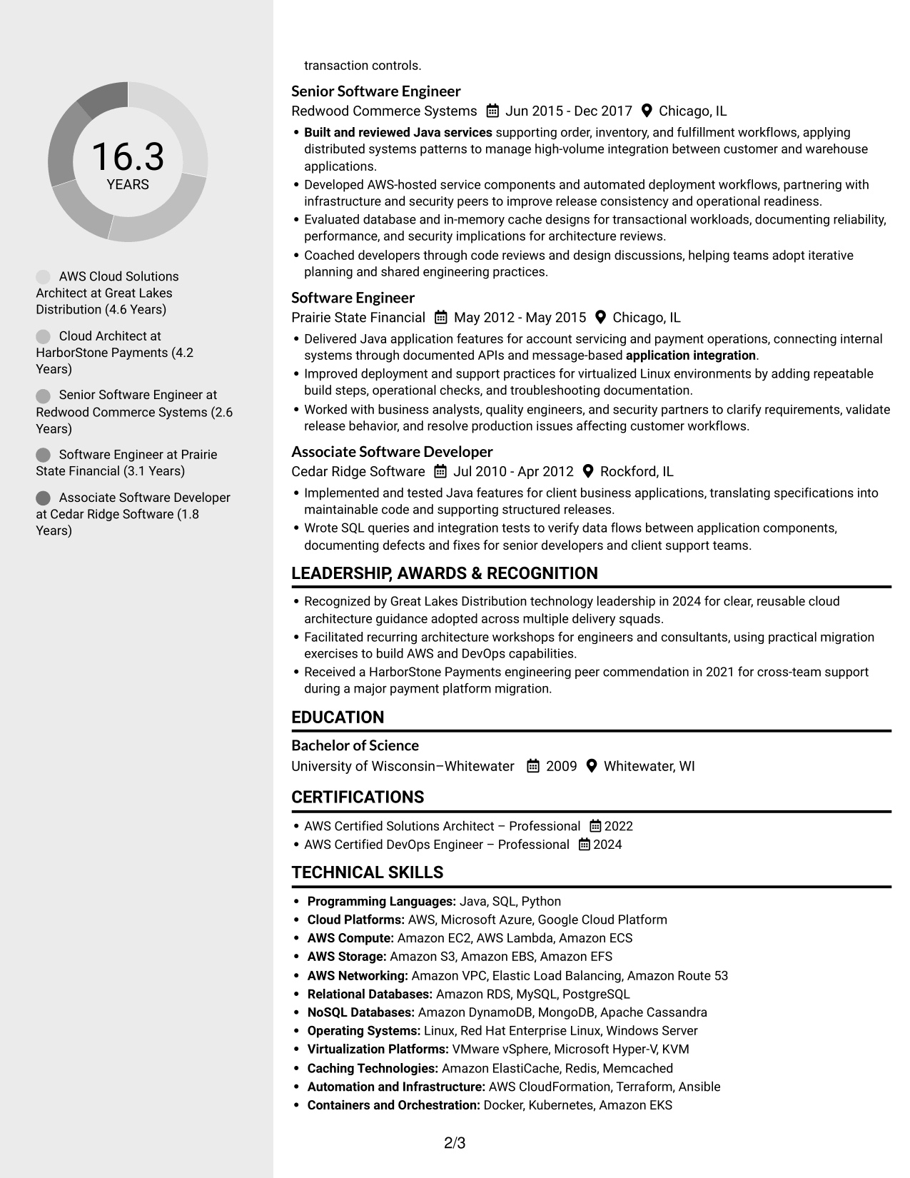 Resume example — page 2