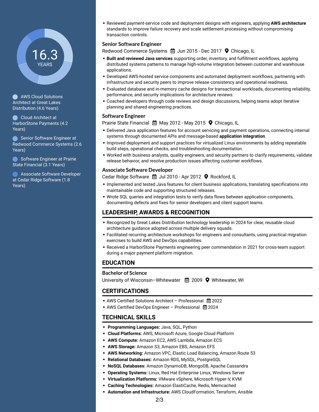Resume example — page 2