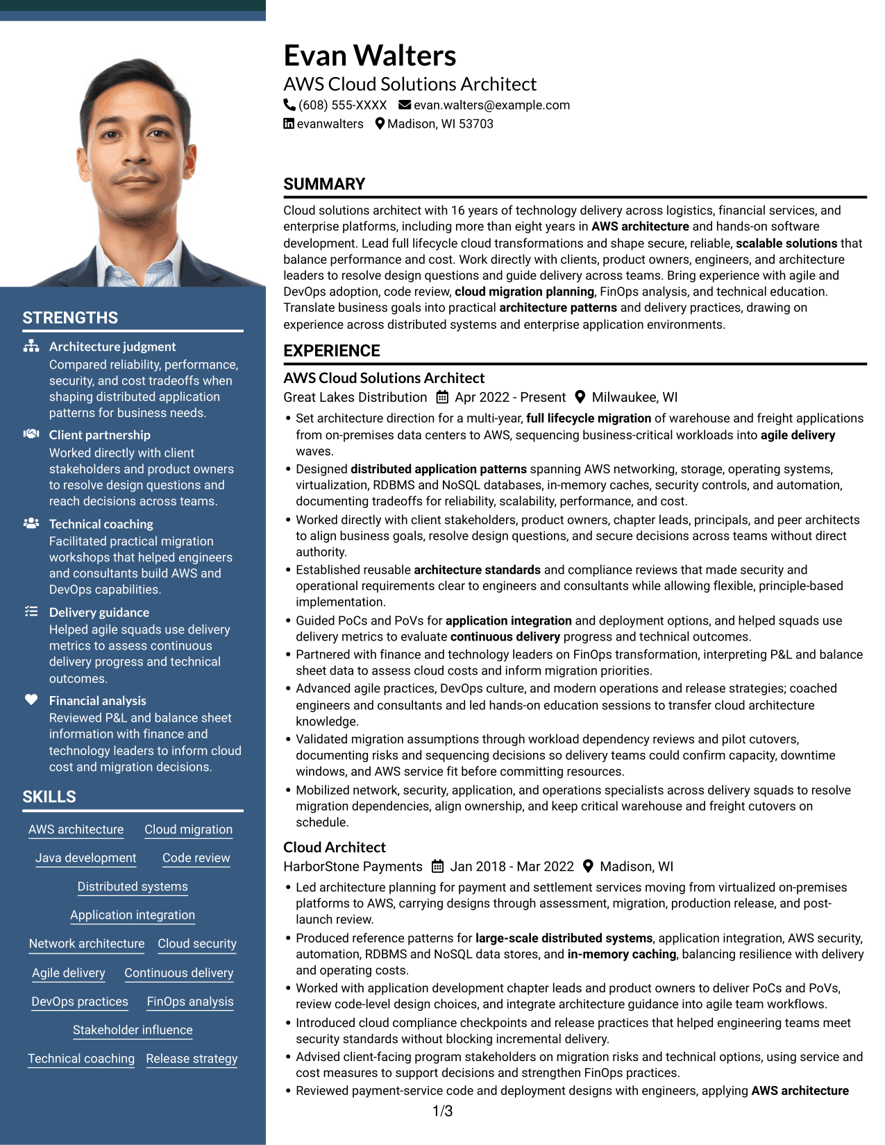 Resume example — page 1