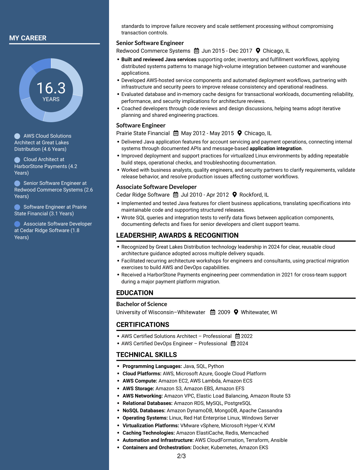 Resume example — page 2