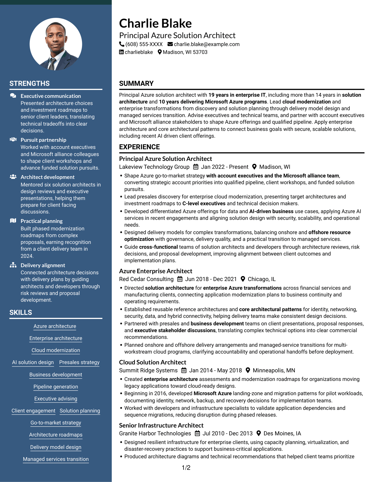 Resume example — page 1