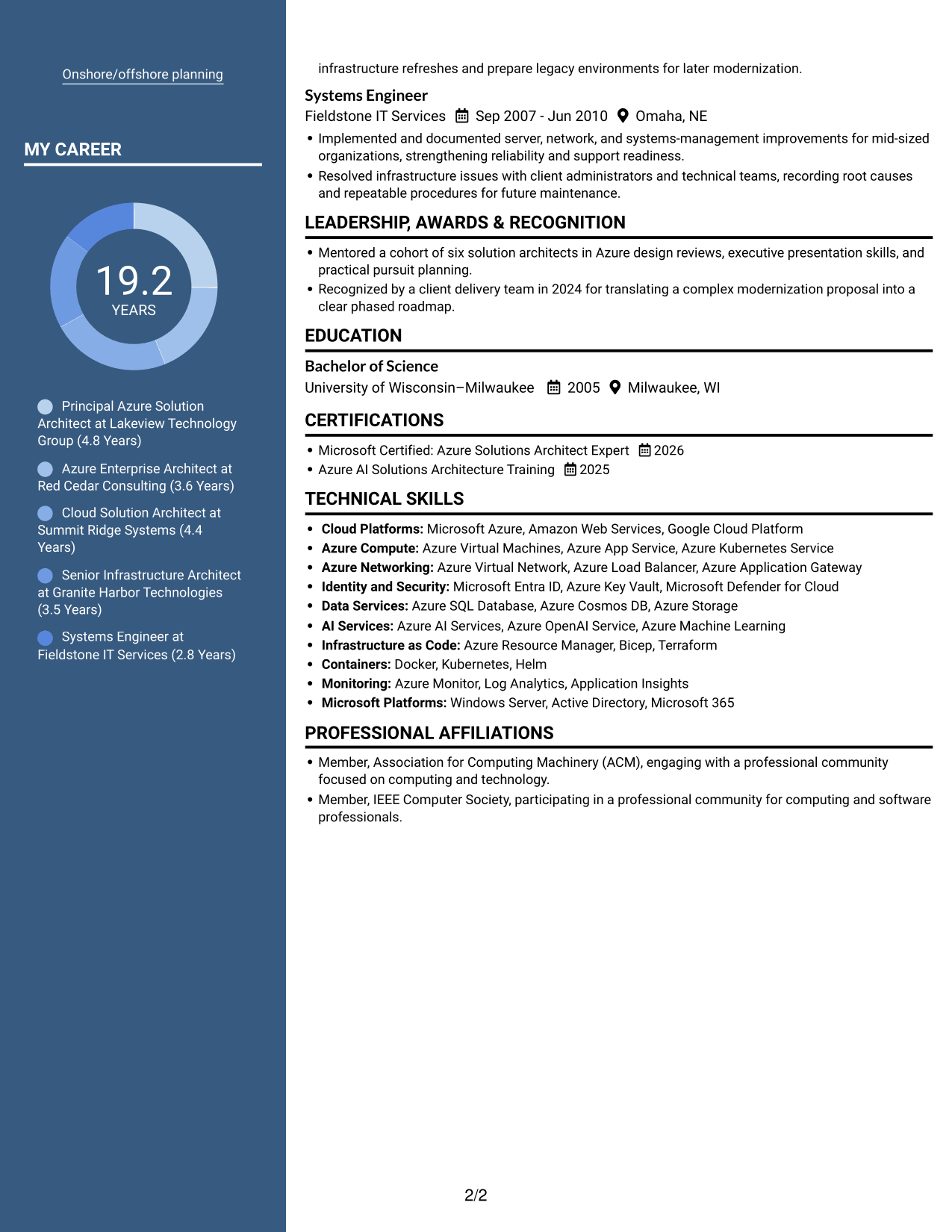 Resume example — page 2