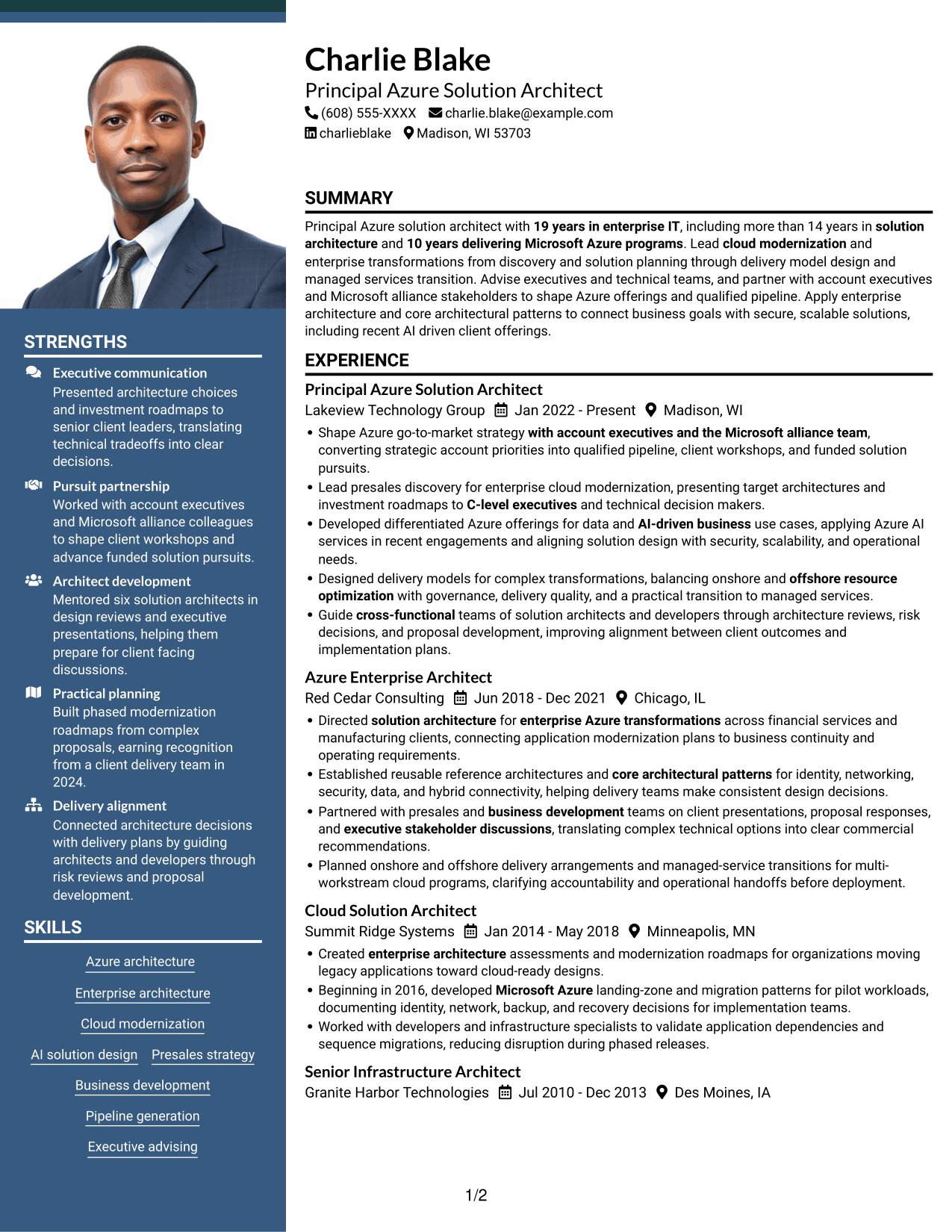 Resume example — page 1