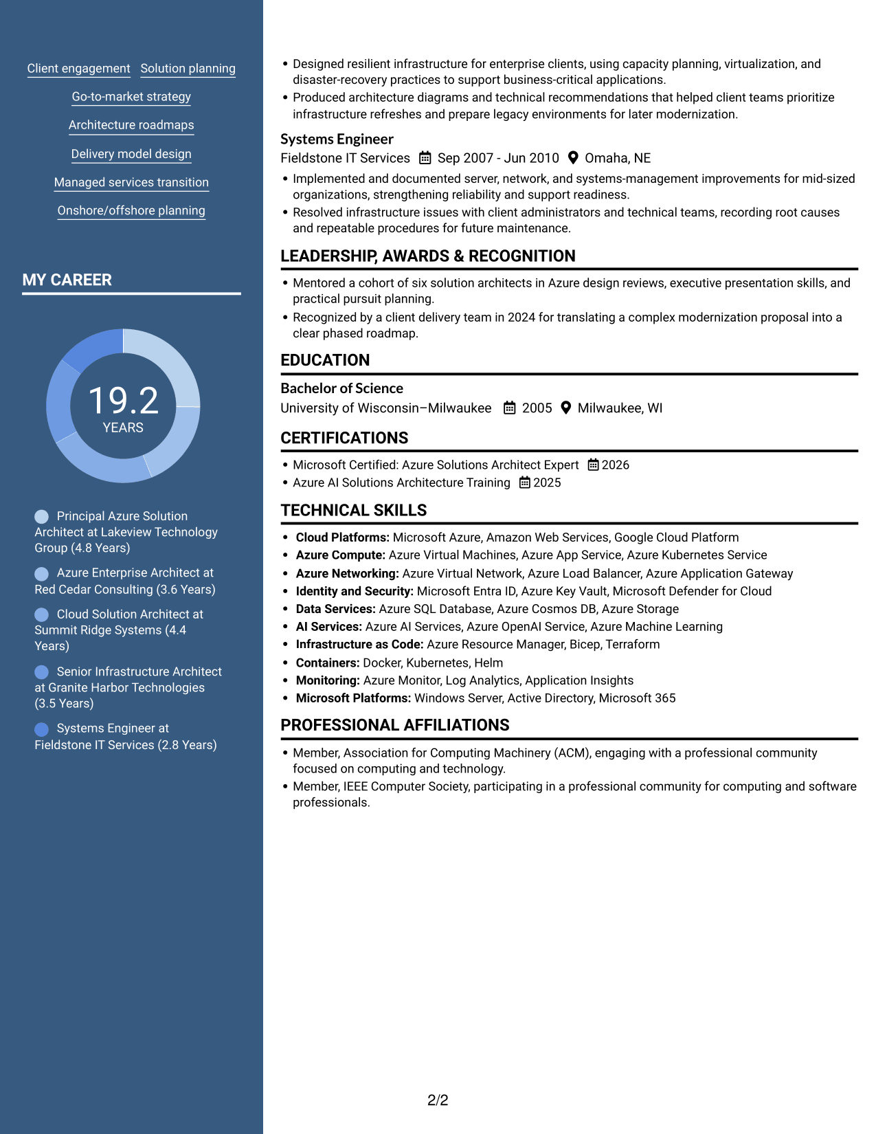 Resume example — page 2