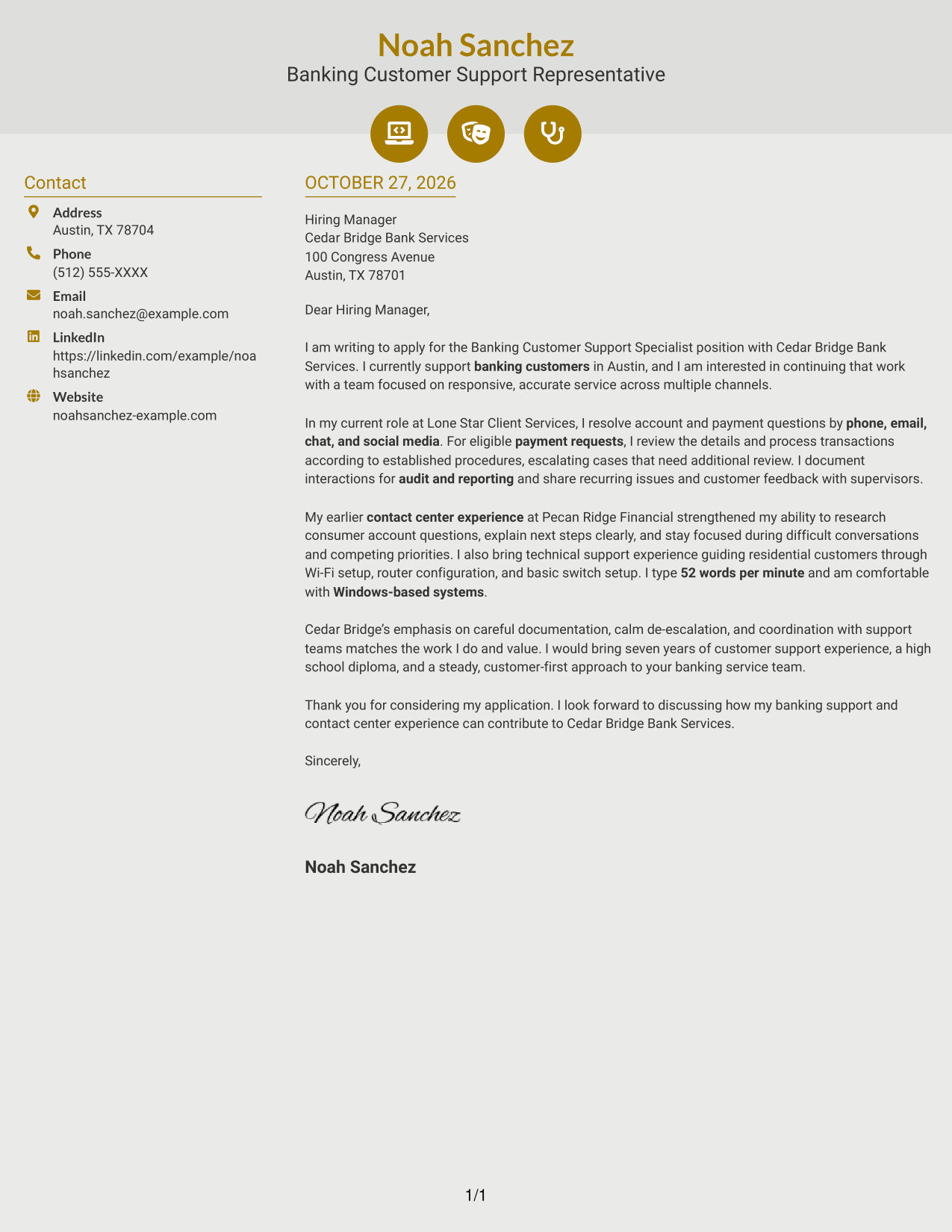 Cover letter example — page 1