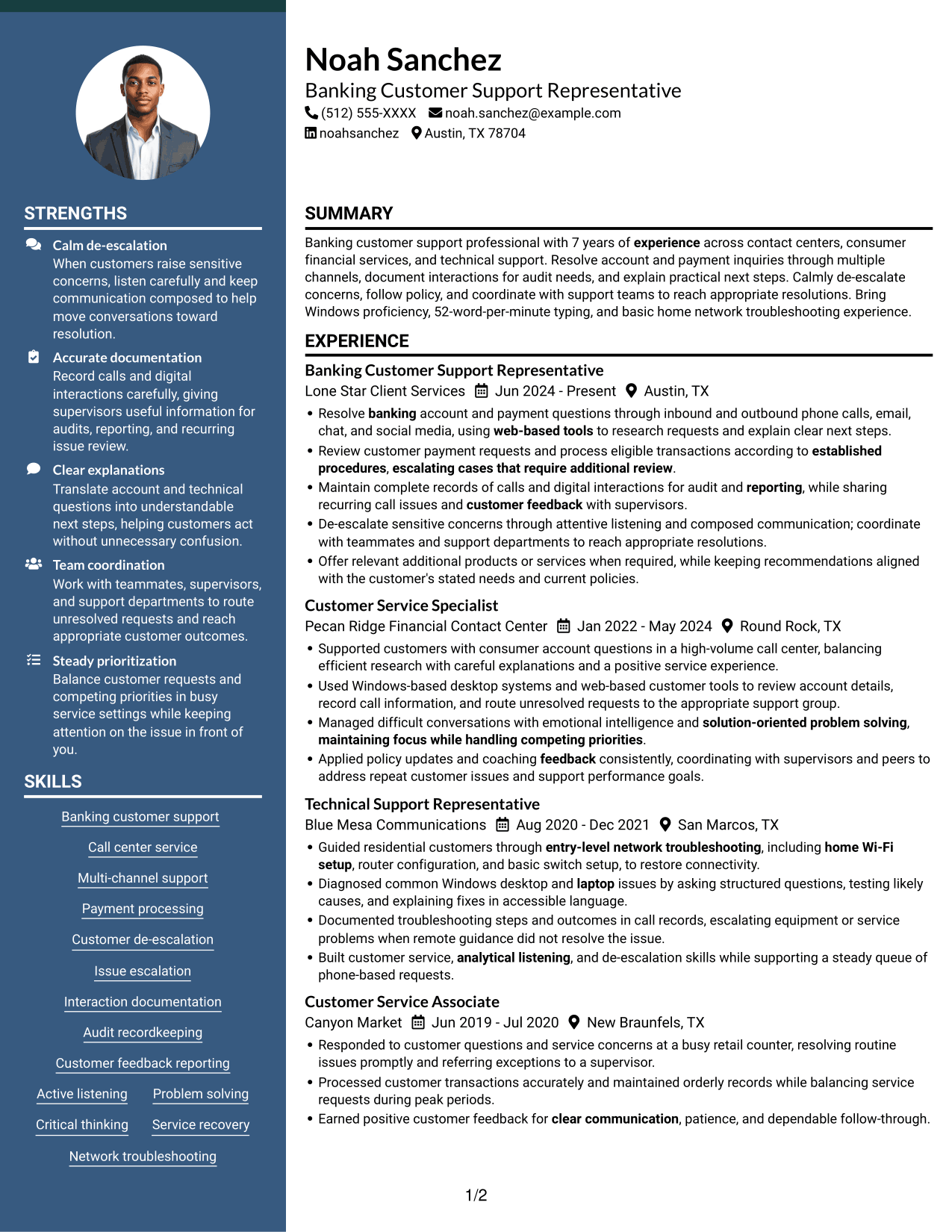 Resume example — page 1