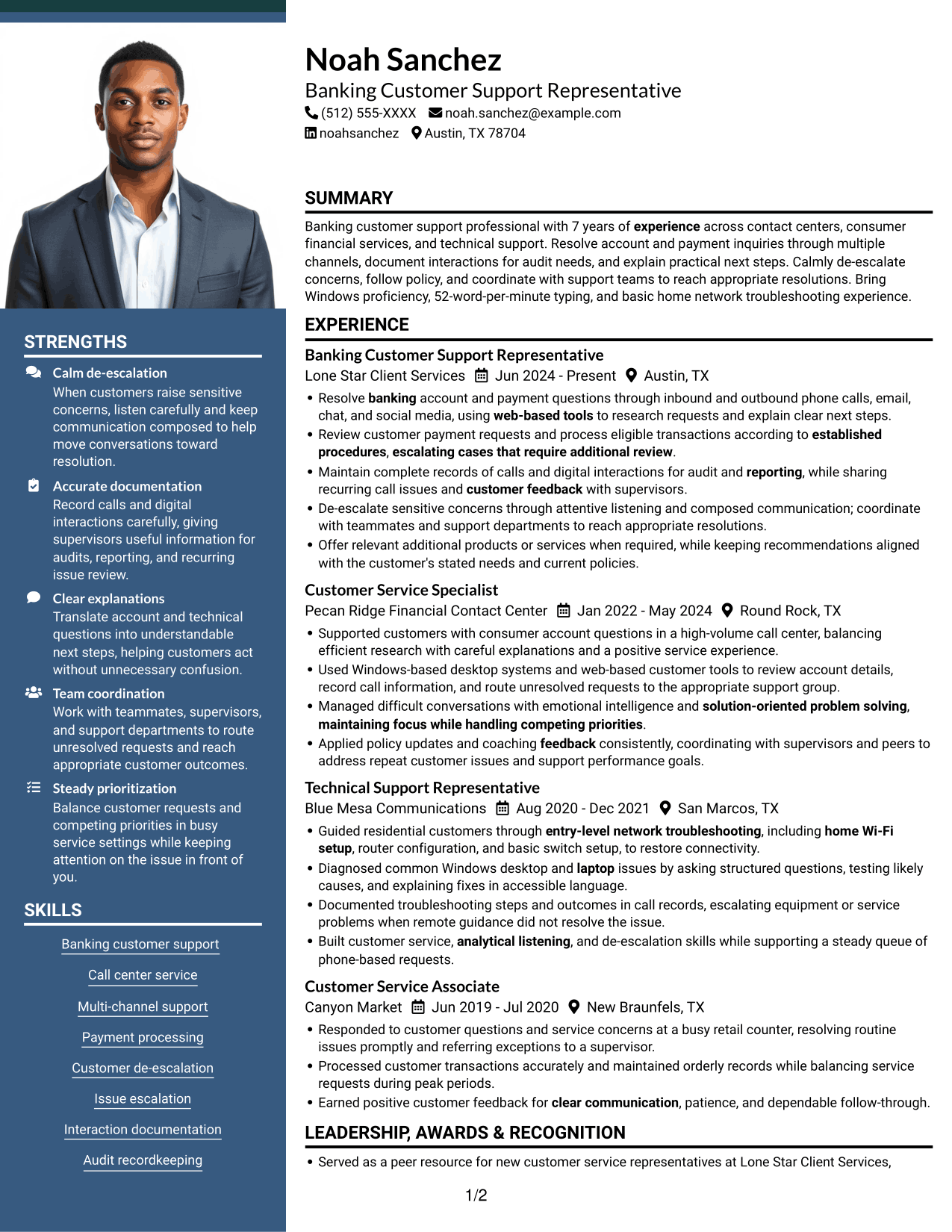 Resume example — page 1