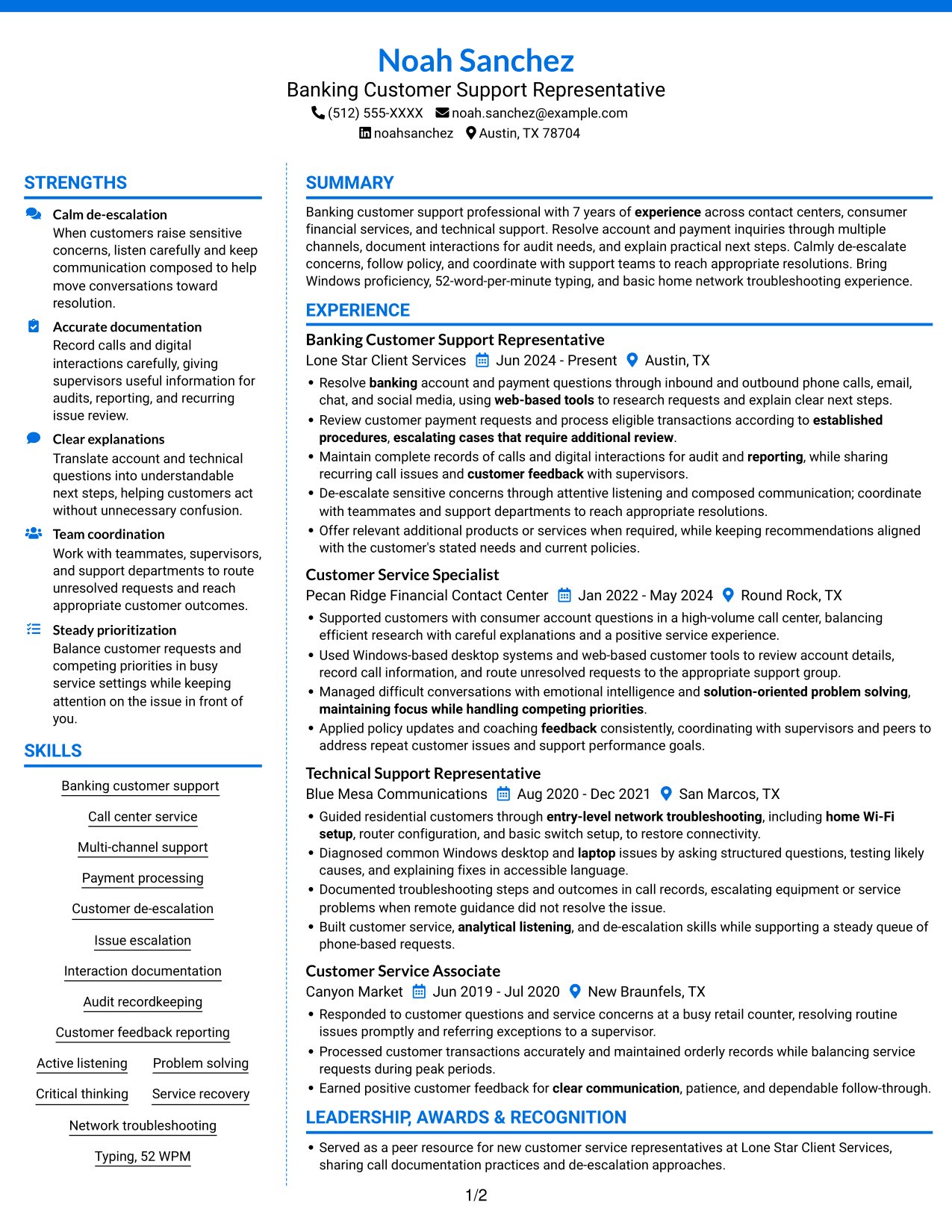 Resume example — page 1
