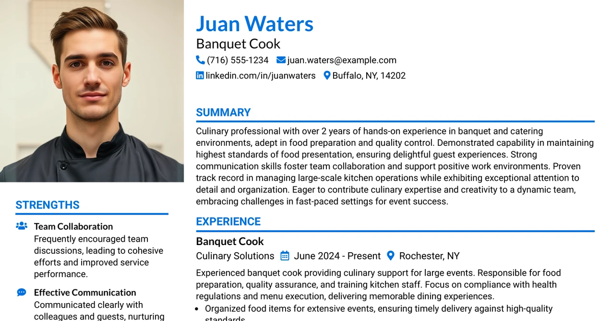33 Banquet Cook Resume Templates with Example 2026 (ATS-Optimized)
