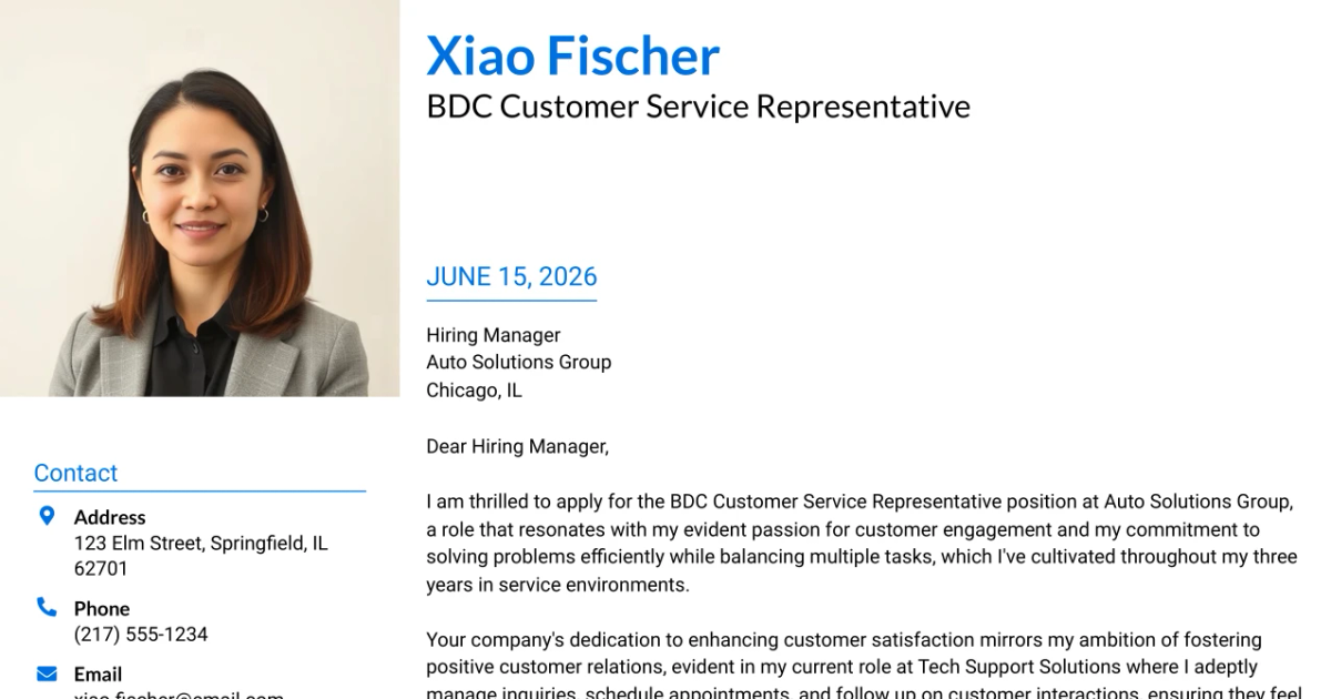 30+ BDC Customer Service Representative Cover Letter Templates with Example 2026