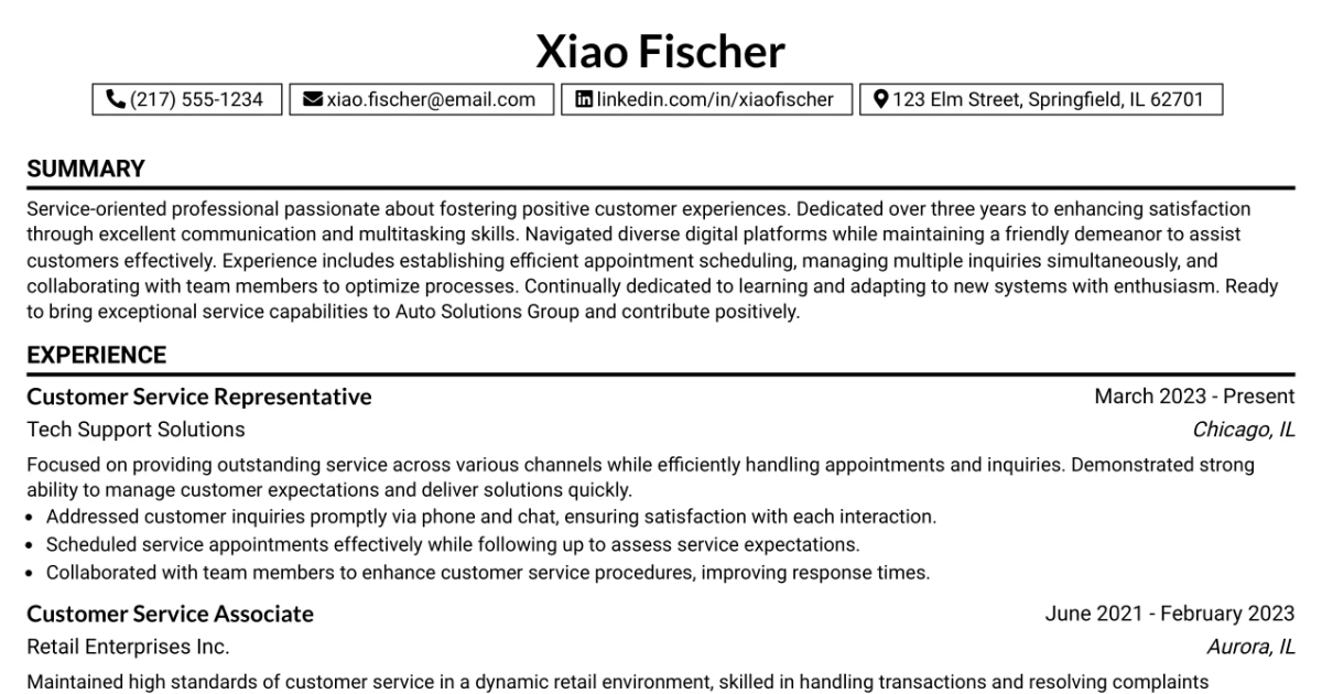 33 BDC Customer Service Representative Resume Templates with Example 2026 (ATS-Optimized)
