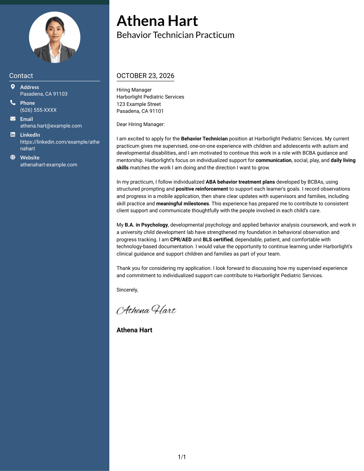 Cover letter example — page 1