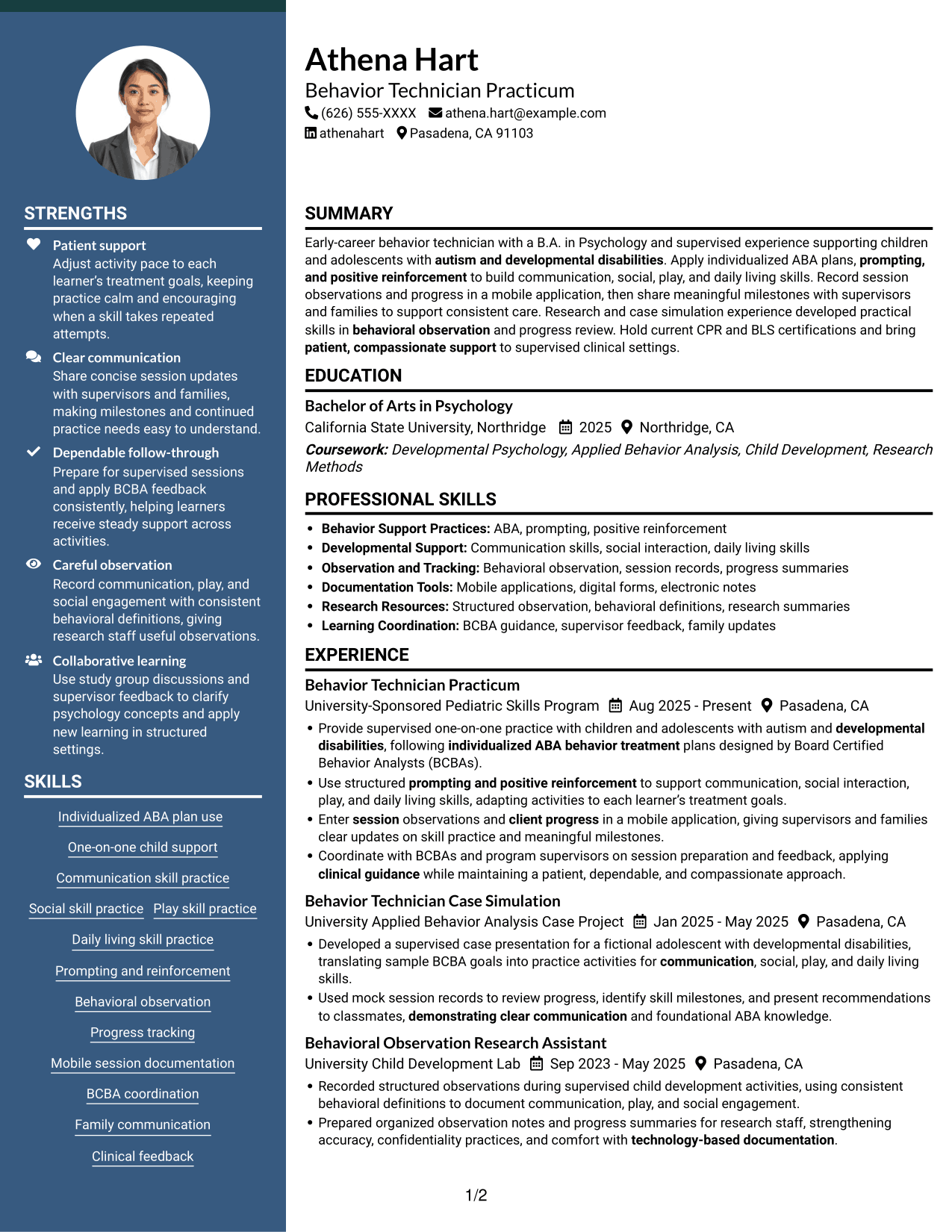 Resume example — page 1