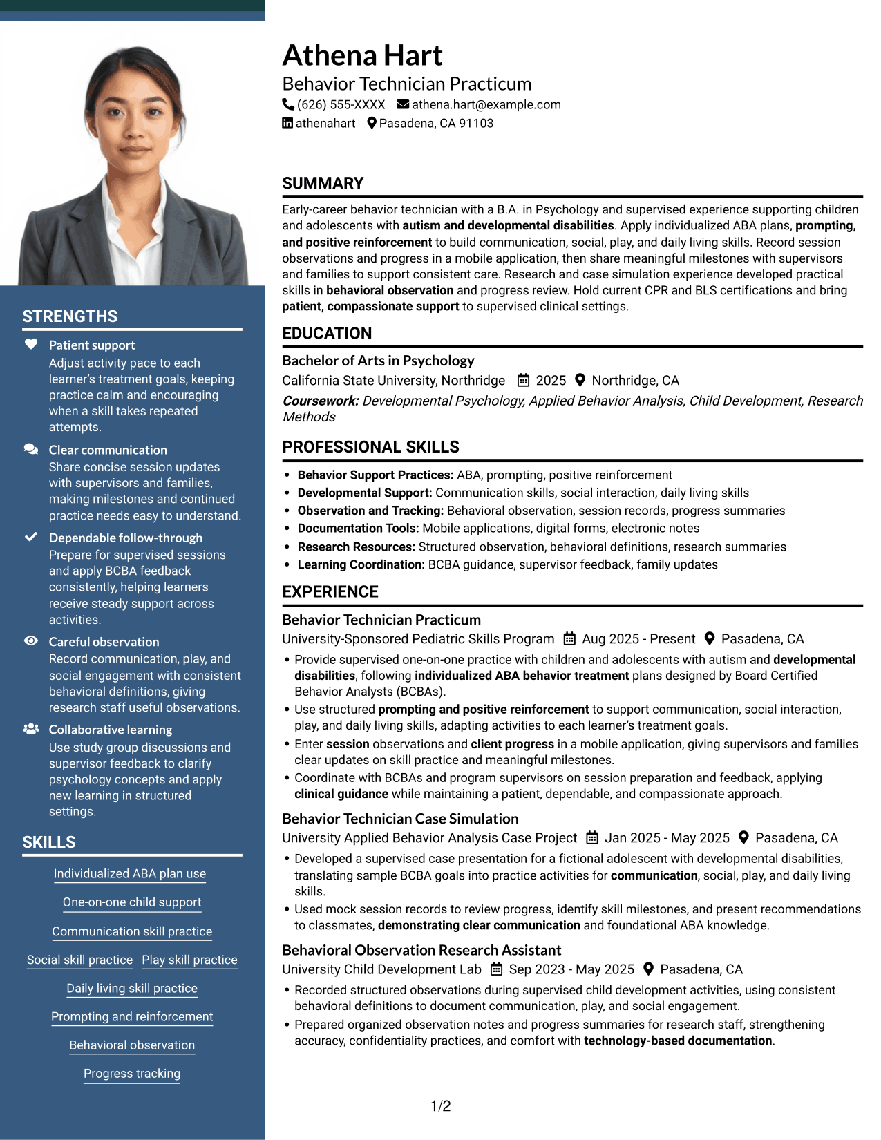 Resume example — page 1