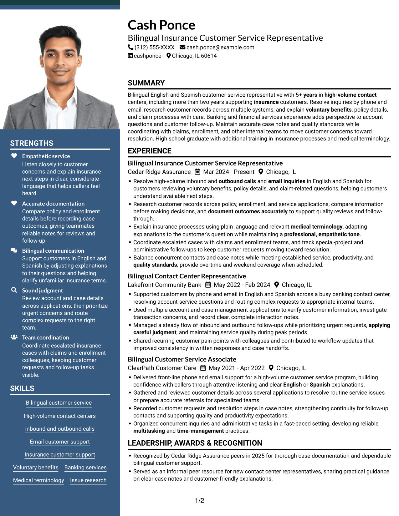 Resume example — page 1