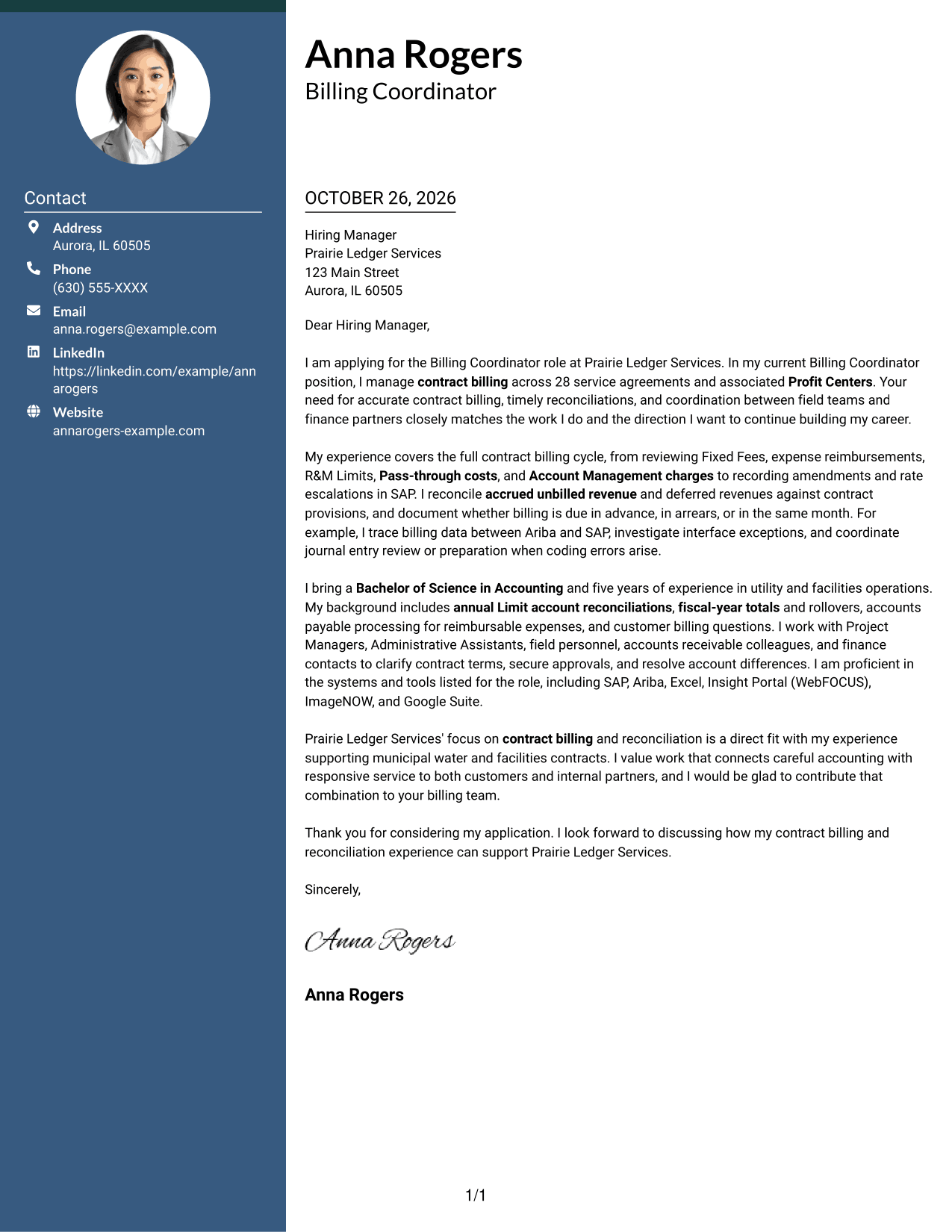 Cover letter example — page 1