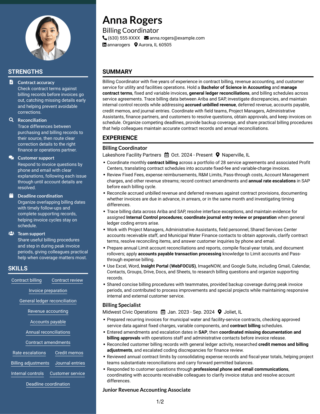 Resume example — page 1