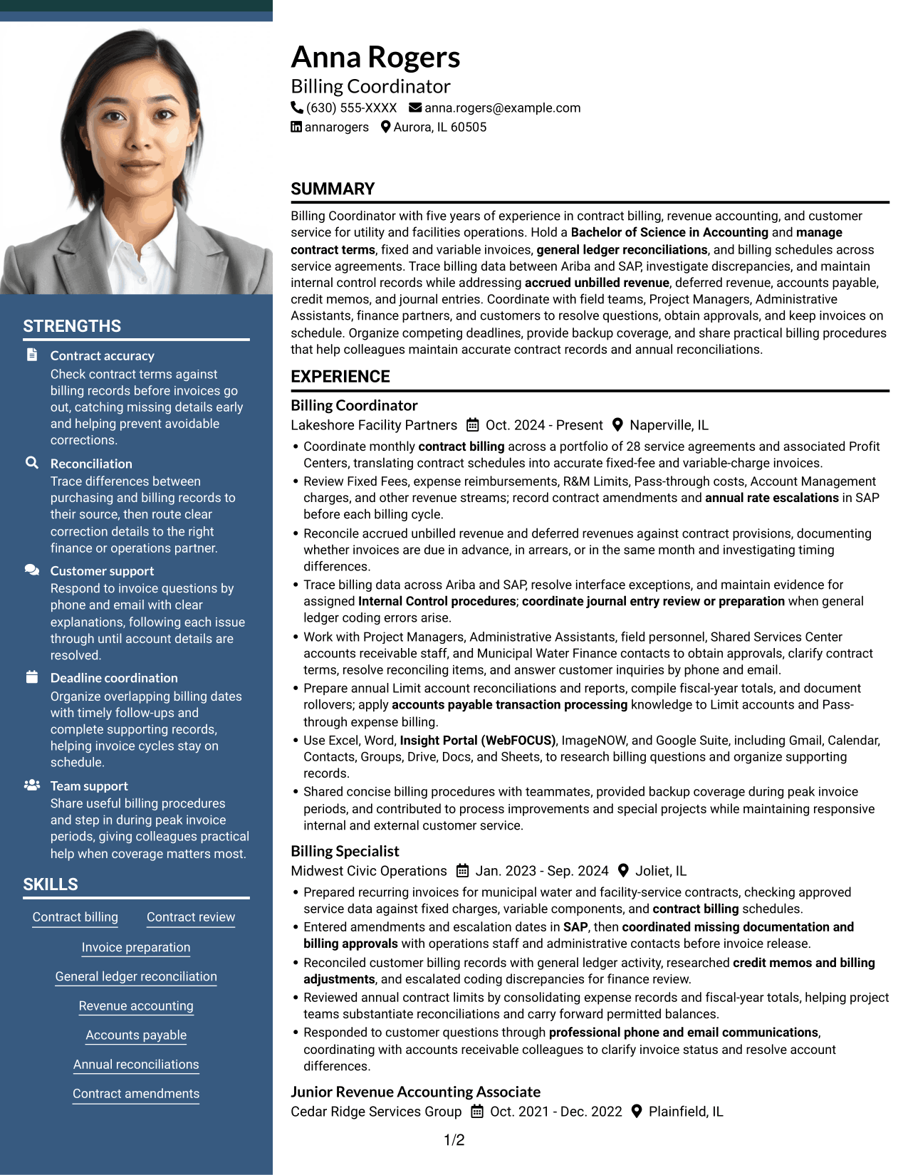 Resume example — page 1