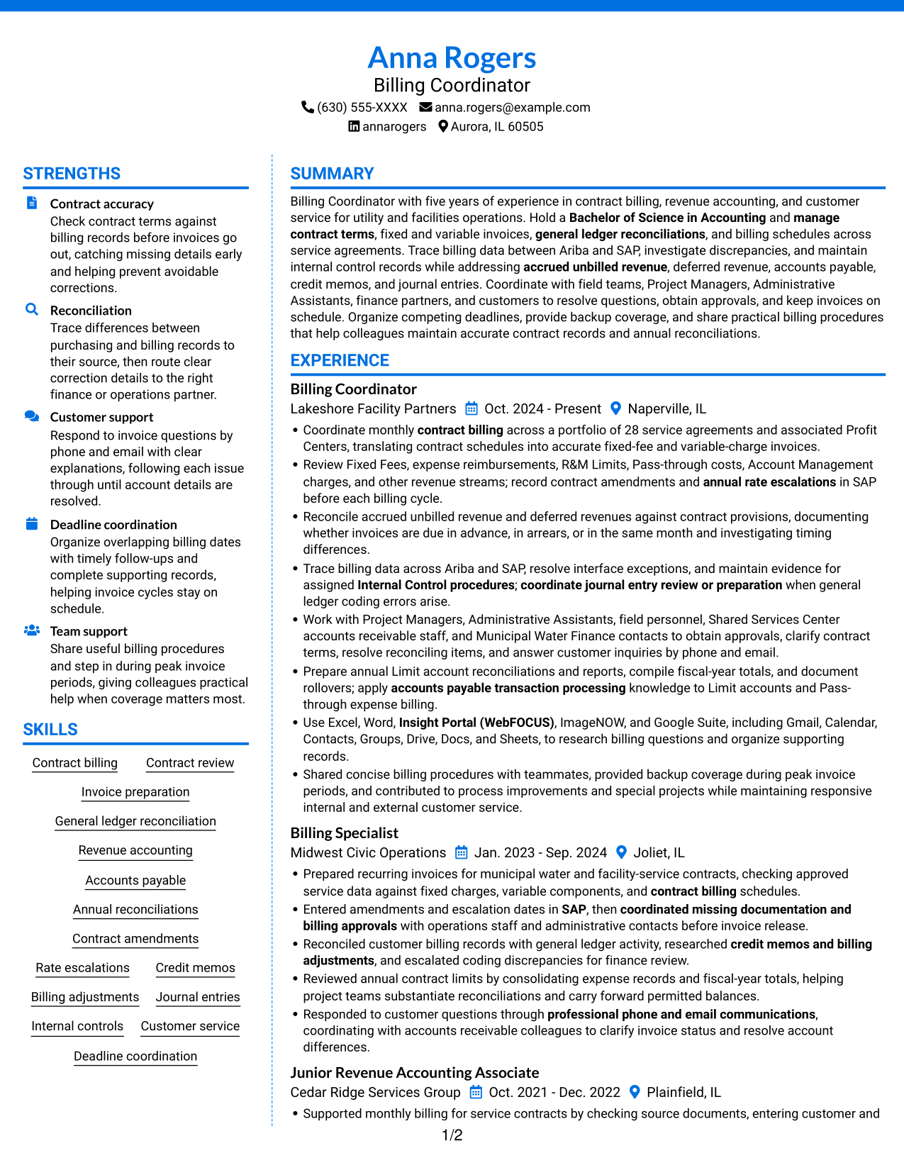 Resume example — page 1
