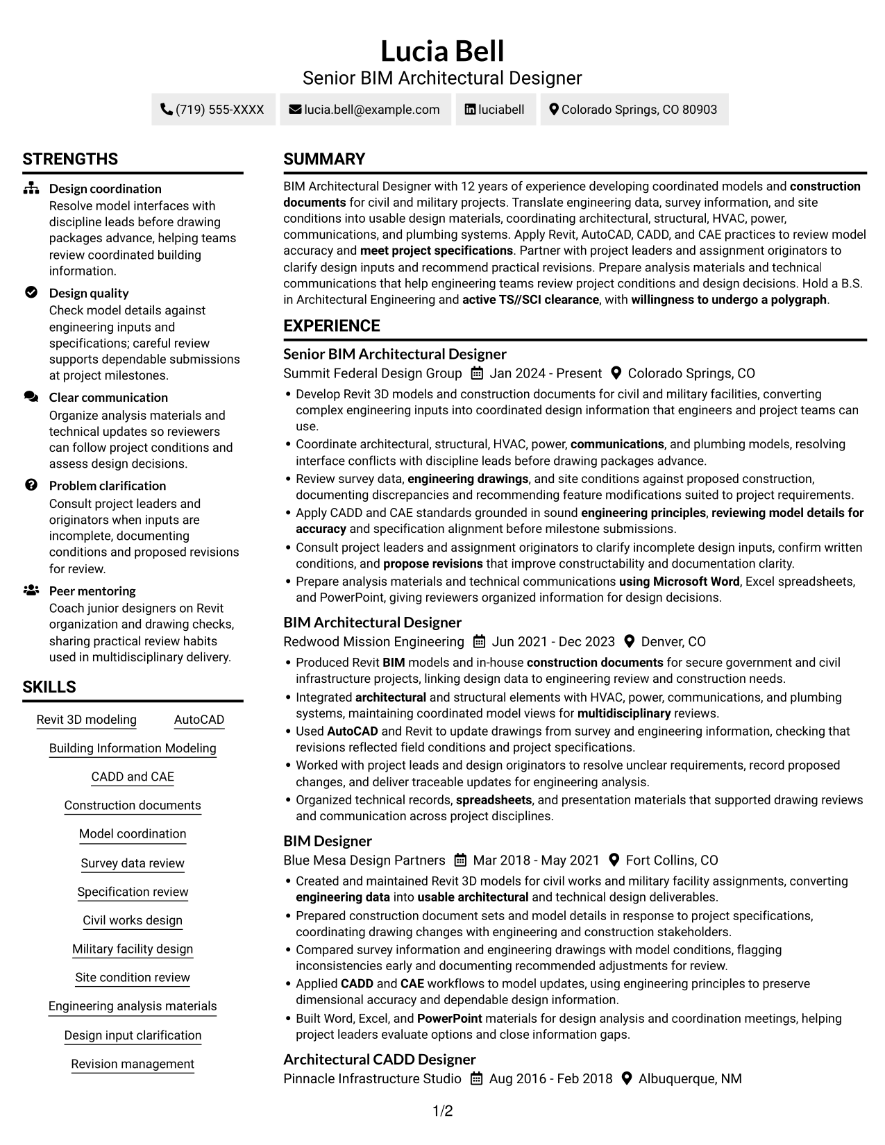 Resume example — page 1