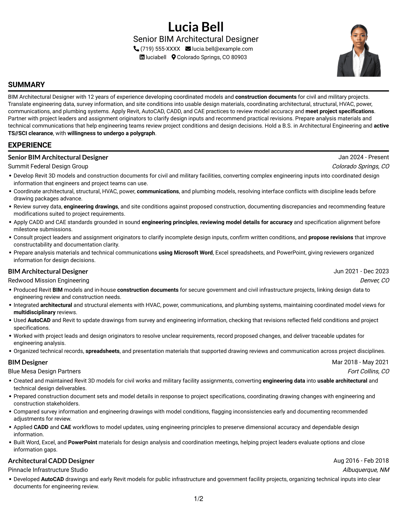 Resume example — page 1