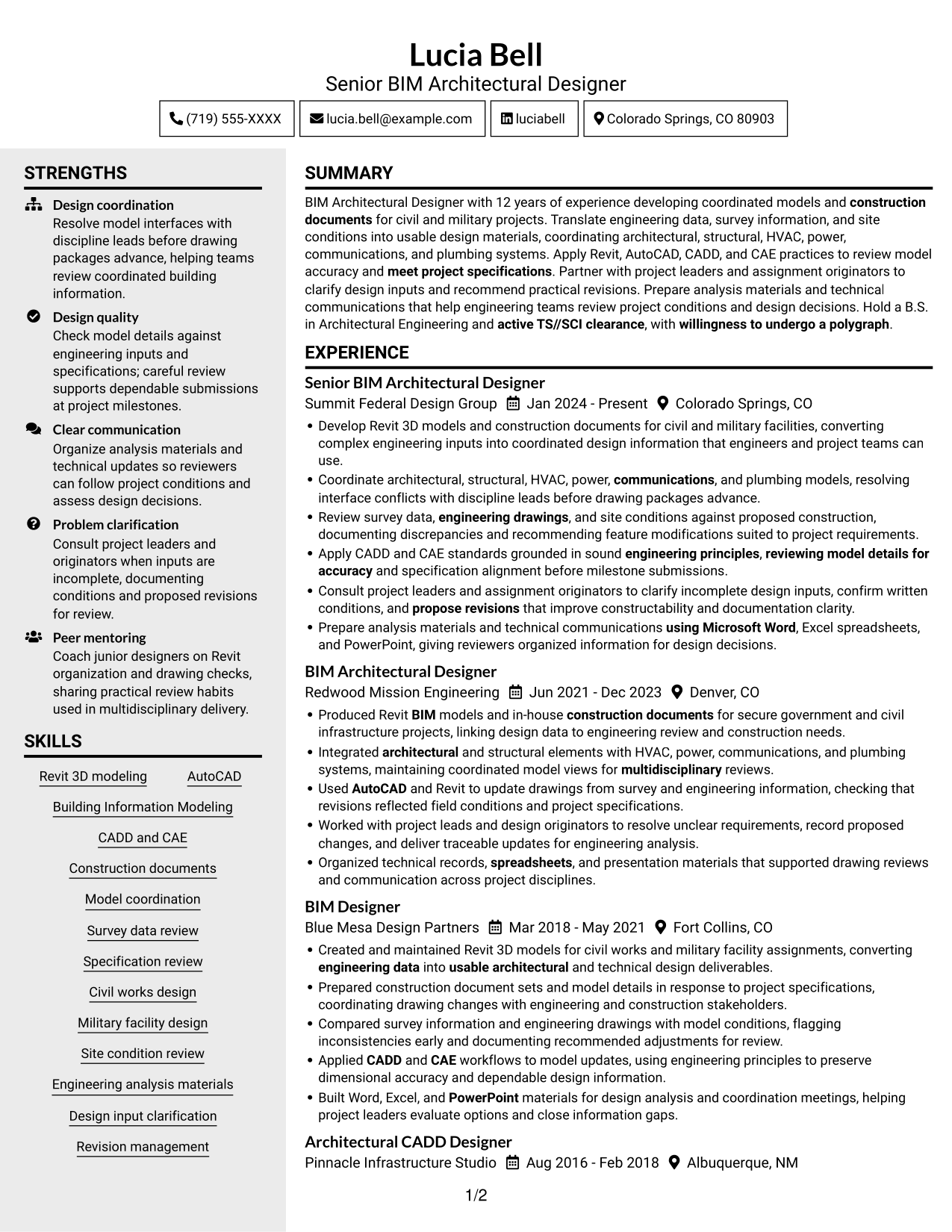 Resume example — page 1