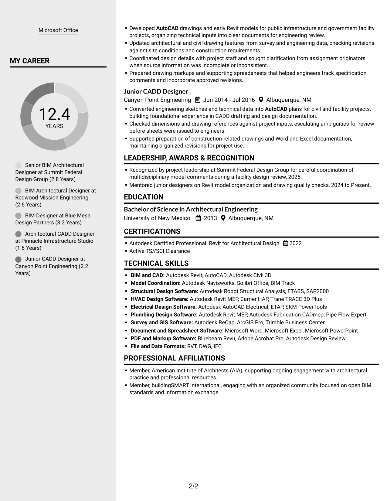 Resume example — page 2
