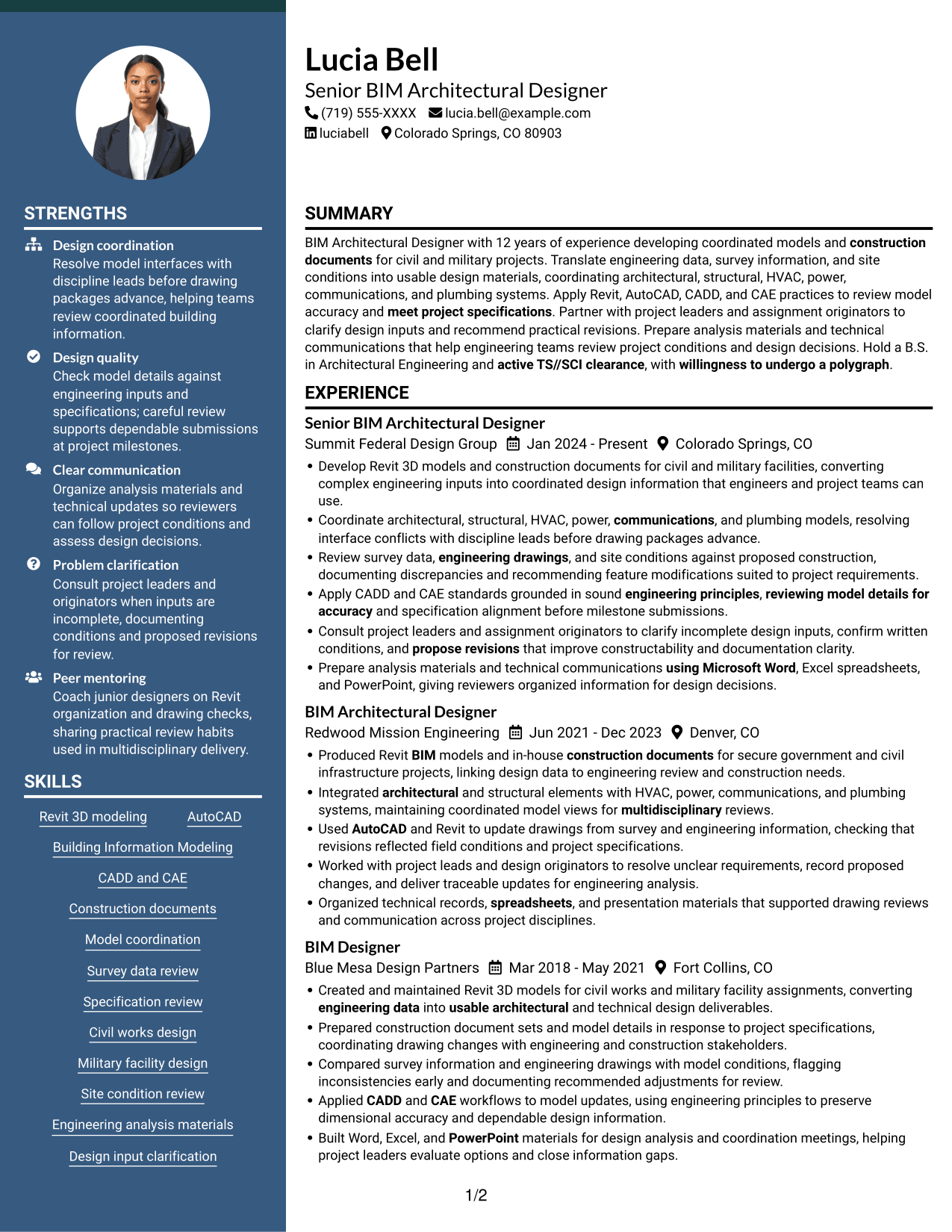 Resume example — page 1