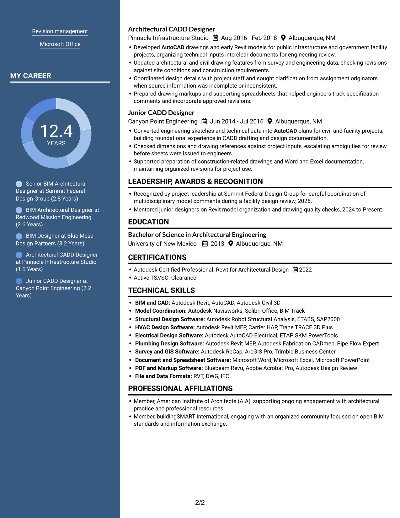 Resume example — page 2