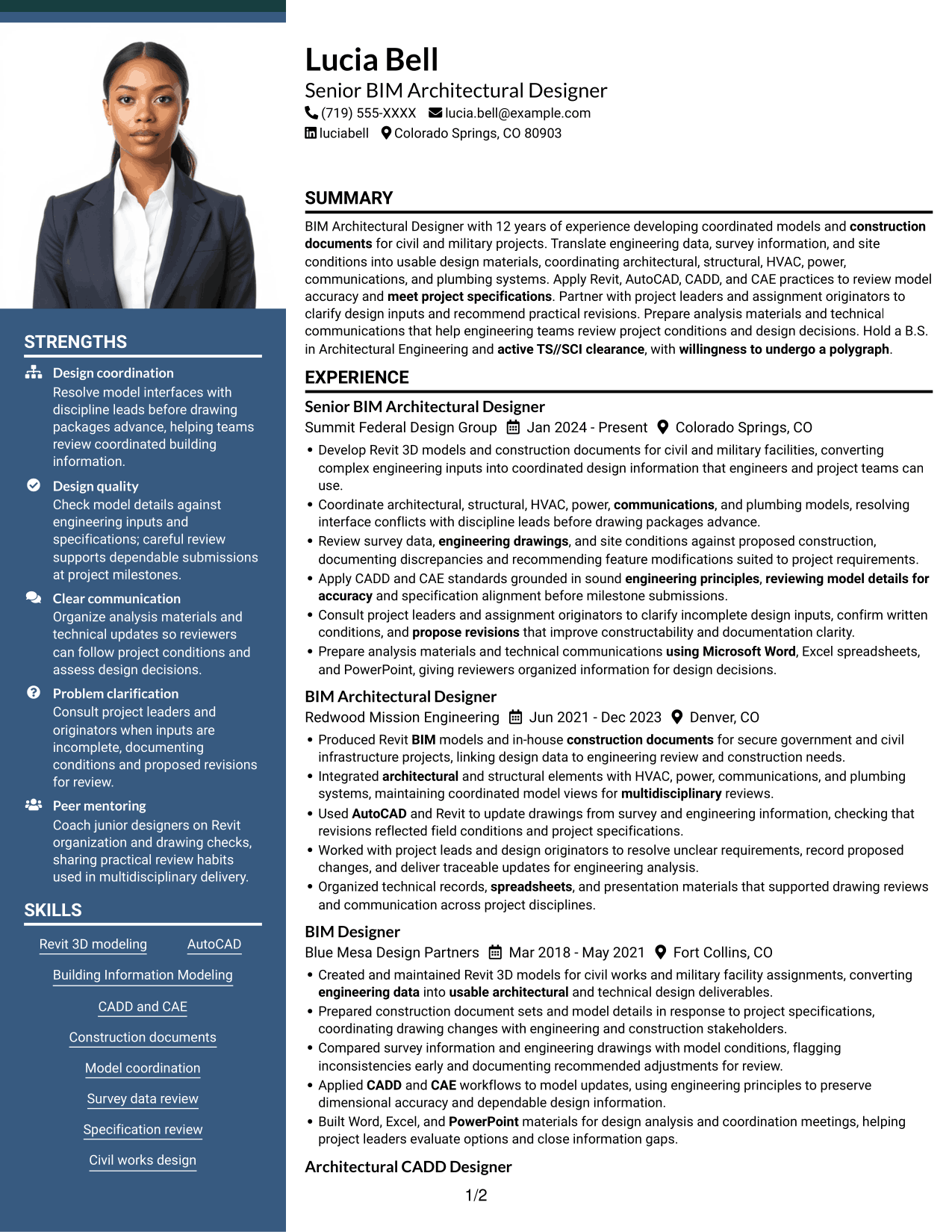 Resume example — page 1