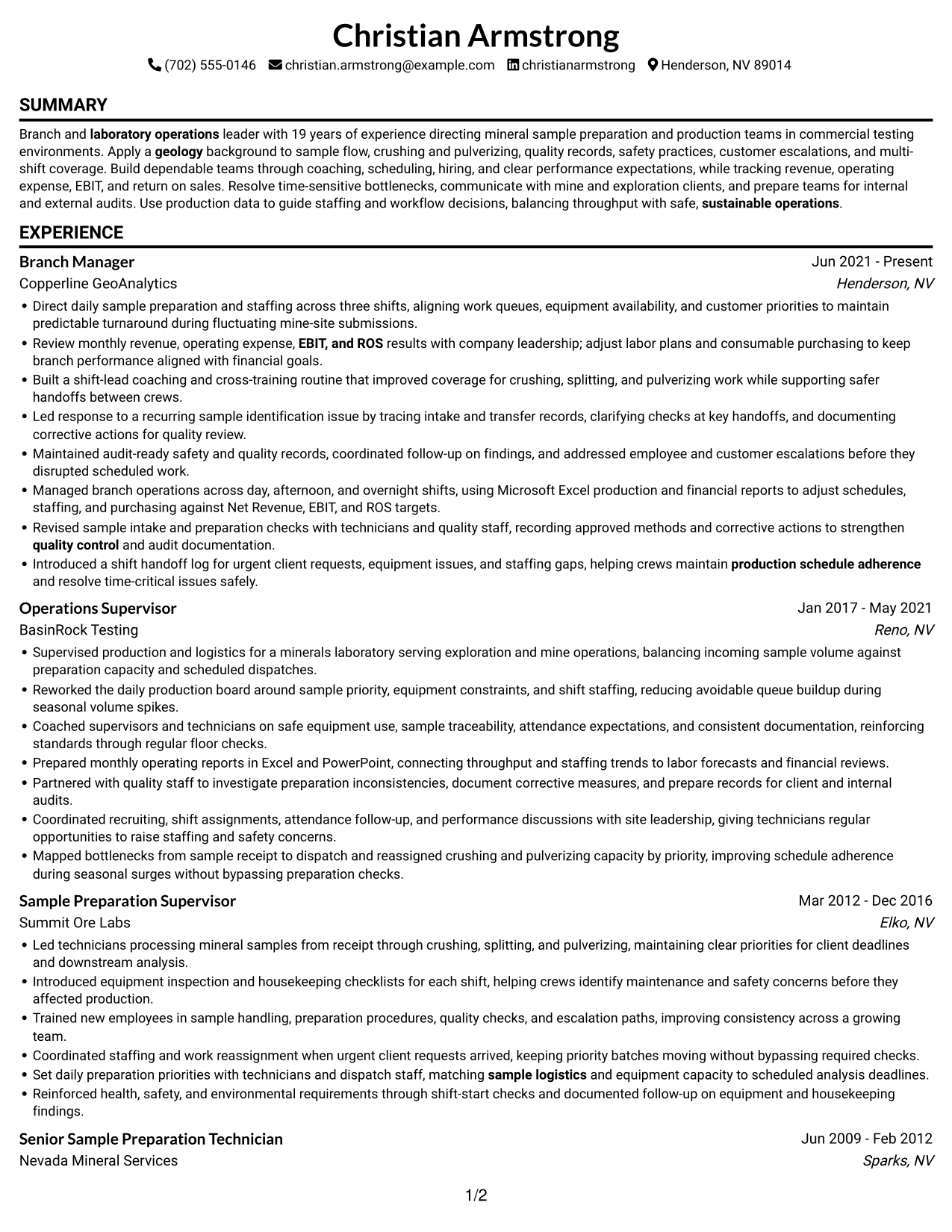 Resume example — page 1