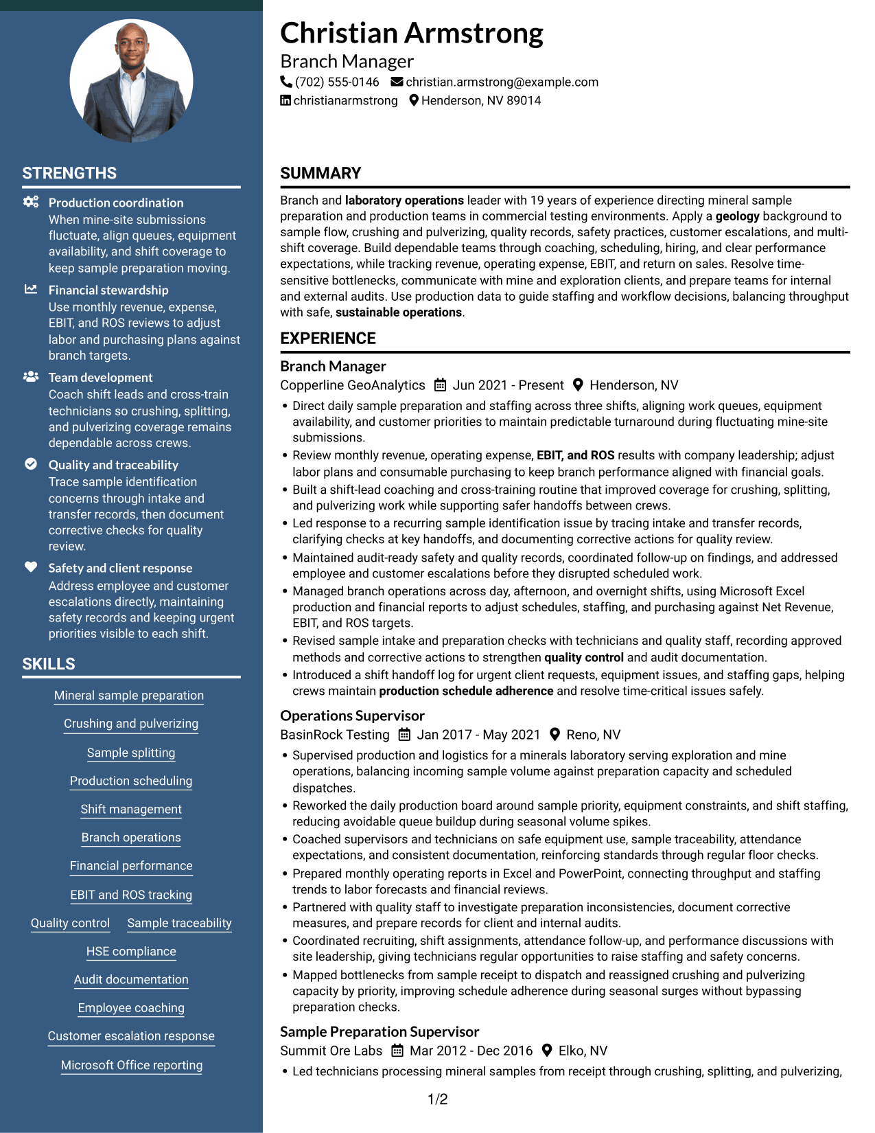 Resume example — page 1
