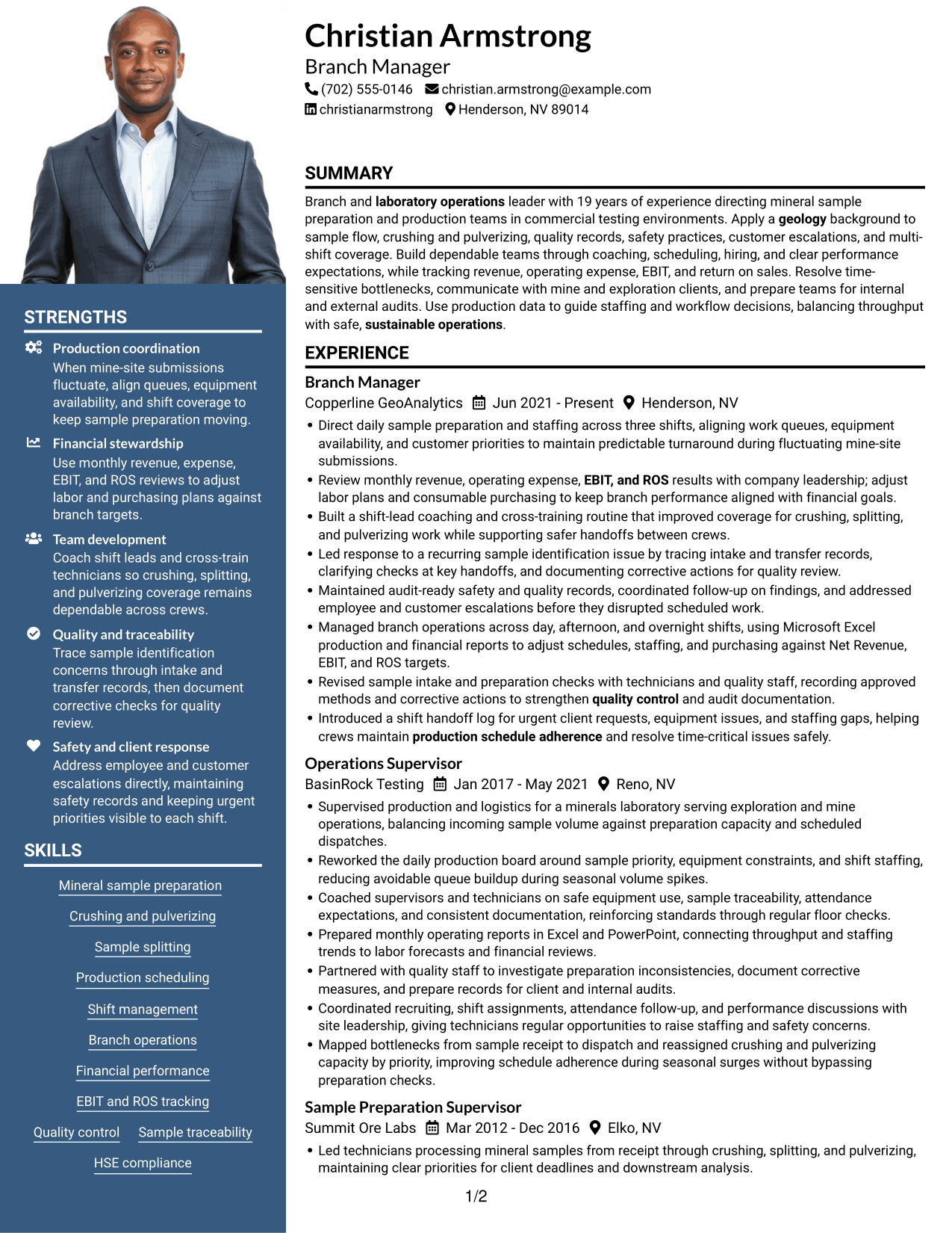 Resume example — page 1