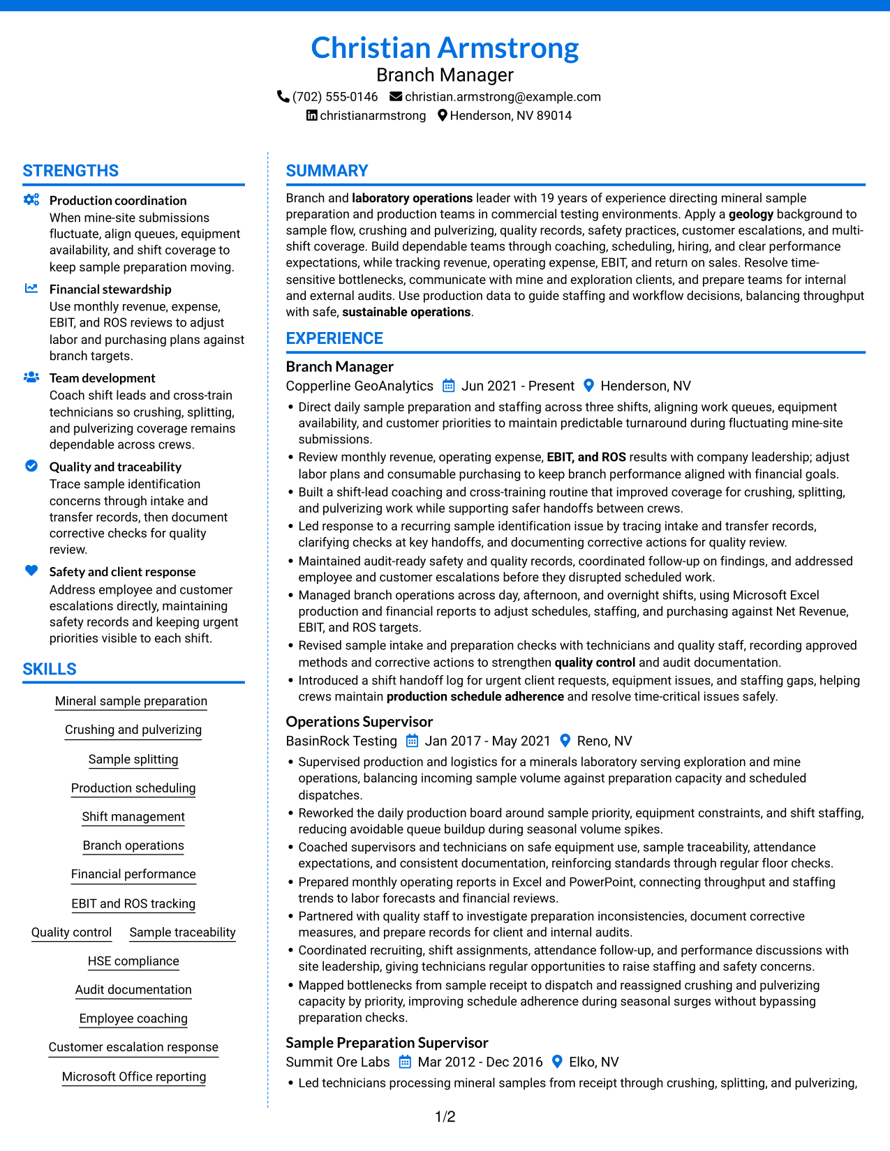 Resume example — page 1